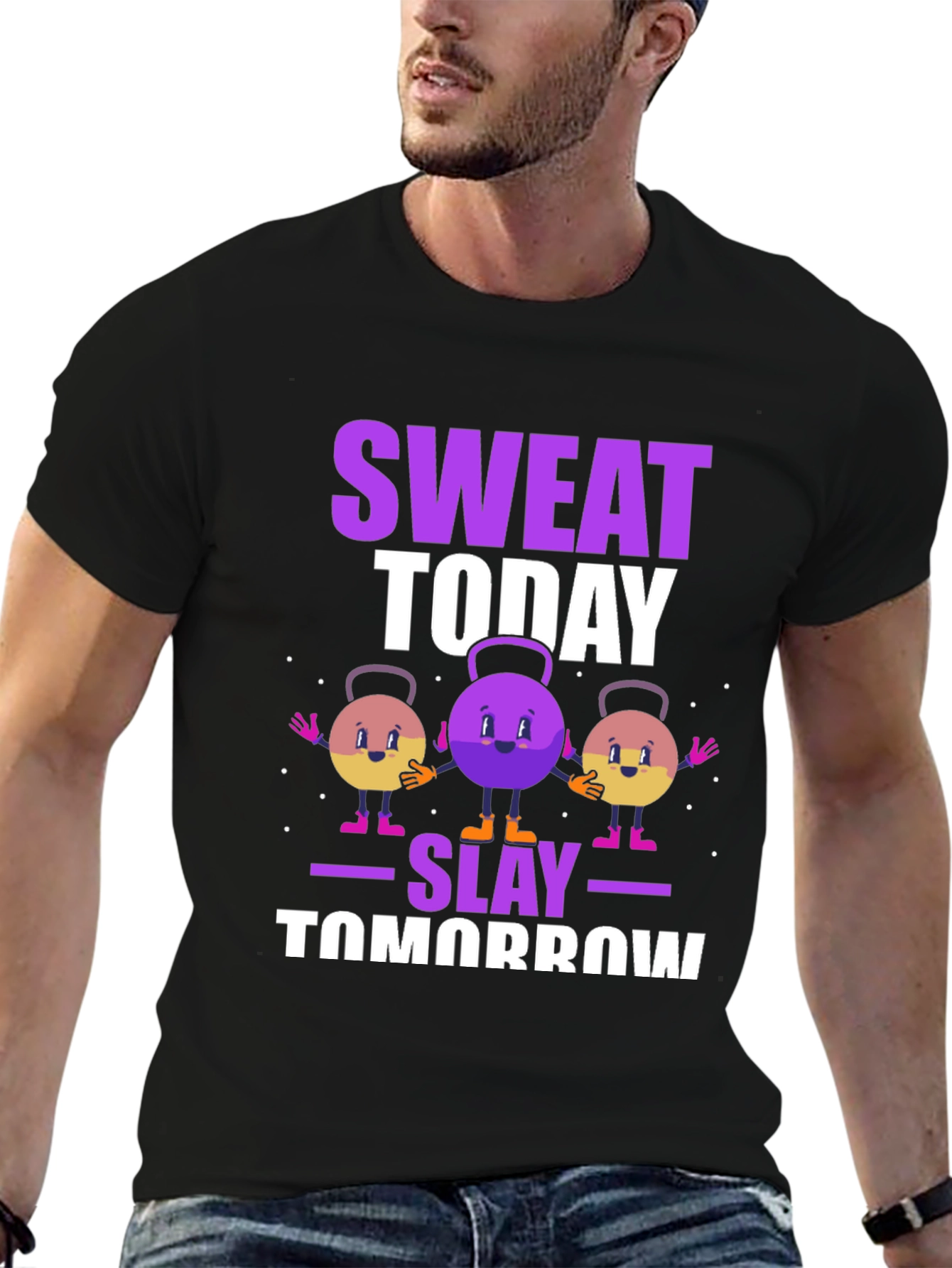 Black Sweat Today Slay Tomorrow Graphic Tee view 6