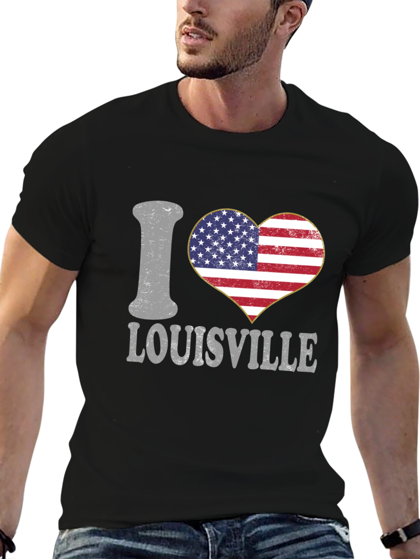 Black I Heart Louisville T-Shirt view 6