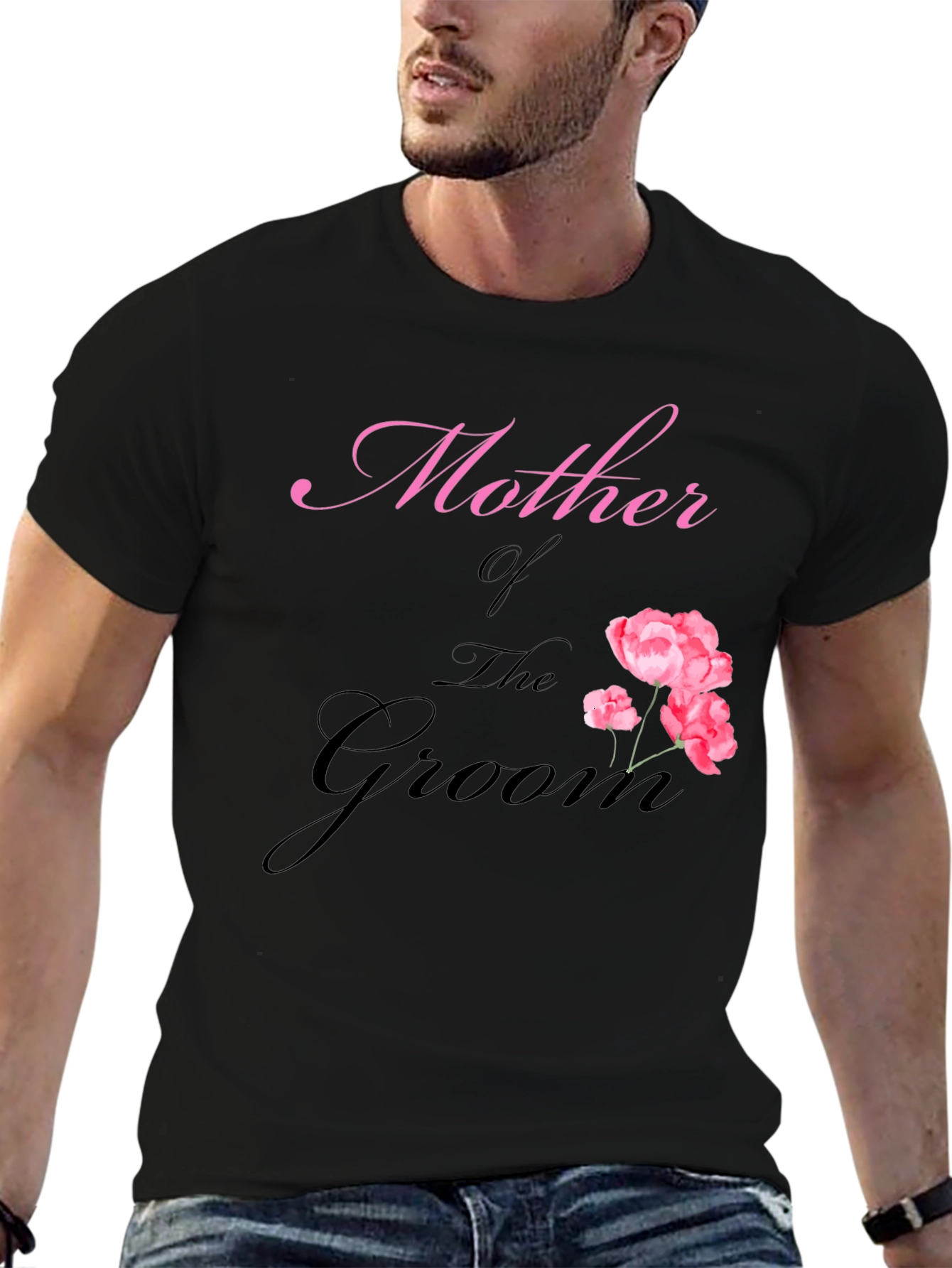 Black Mother of the Groom Floral T-Shirt view 6