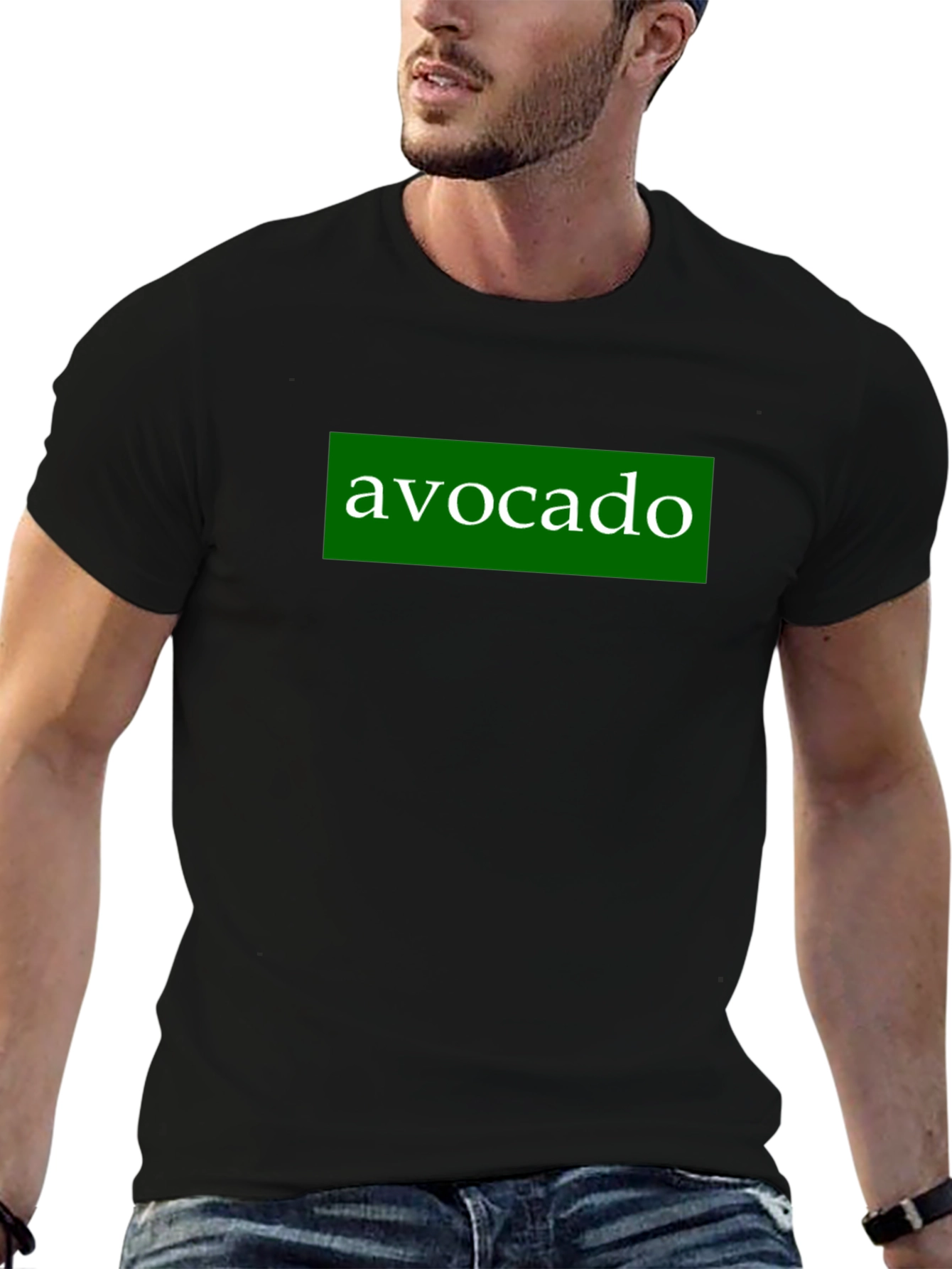 Black Avocado Graphic T-Shirt - Black Cotton Tee view 6