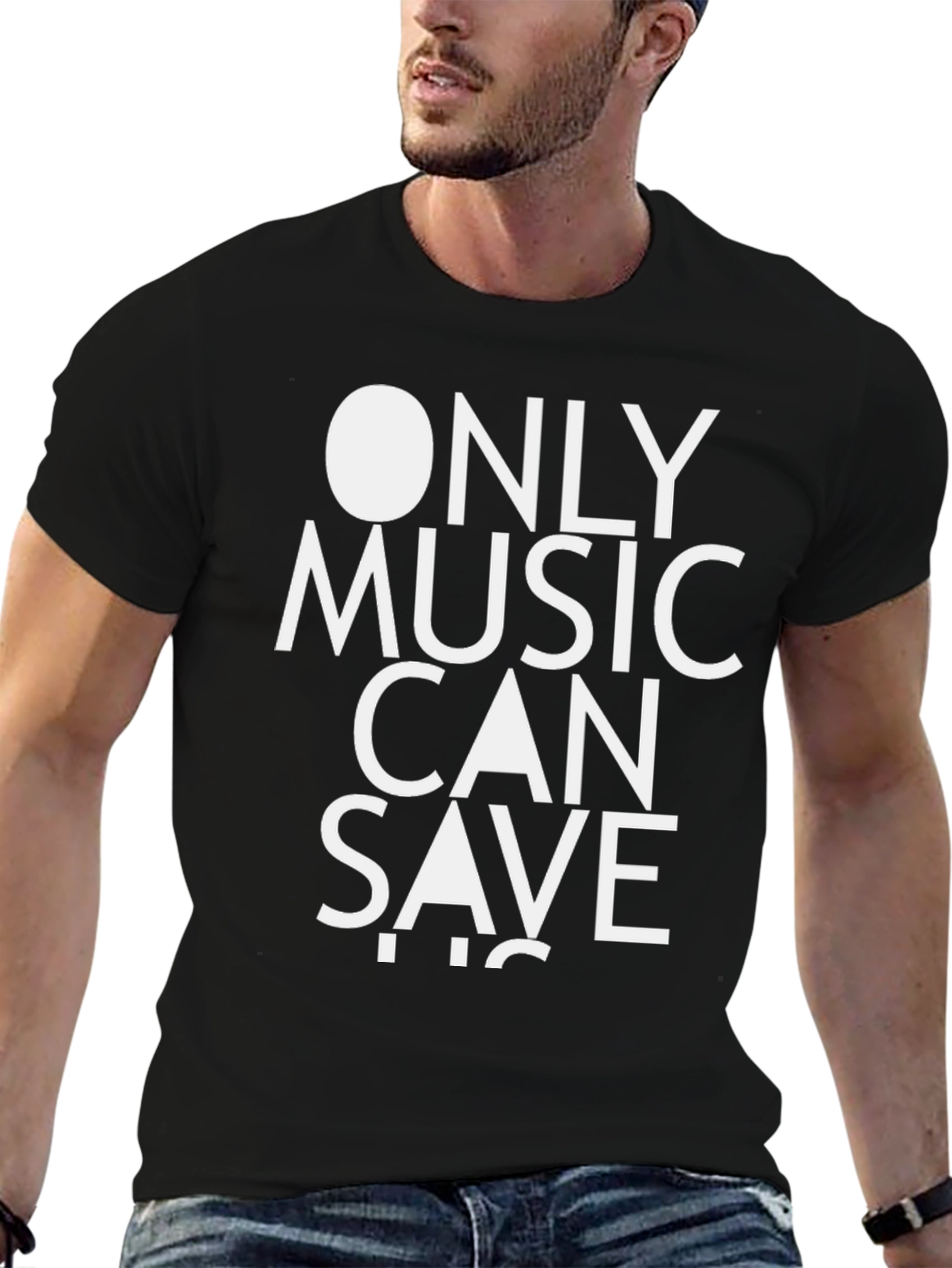 Black Music Can Save Us Black T-Shirt view 6