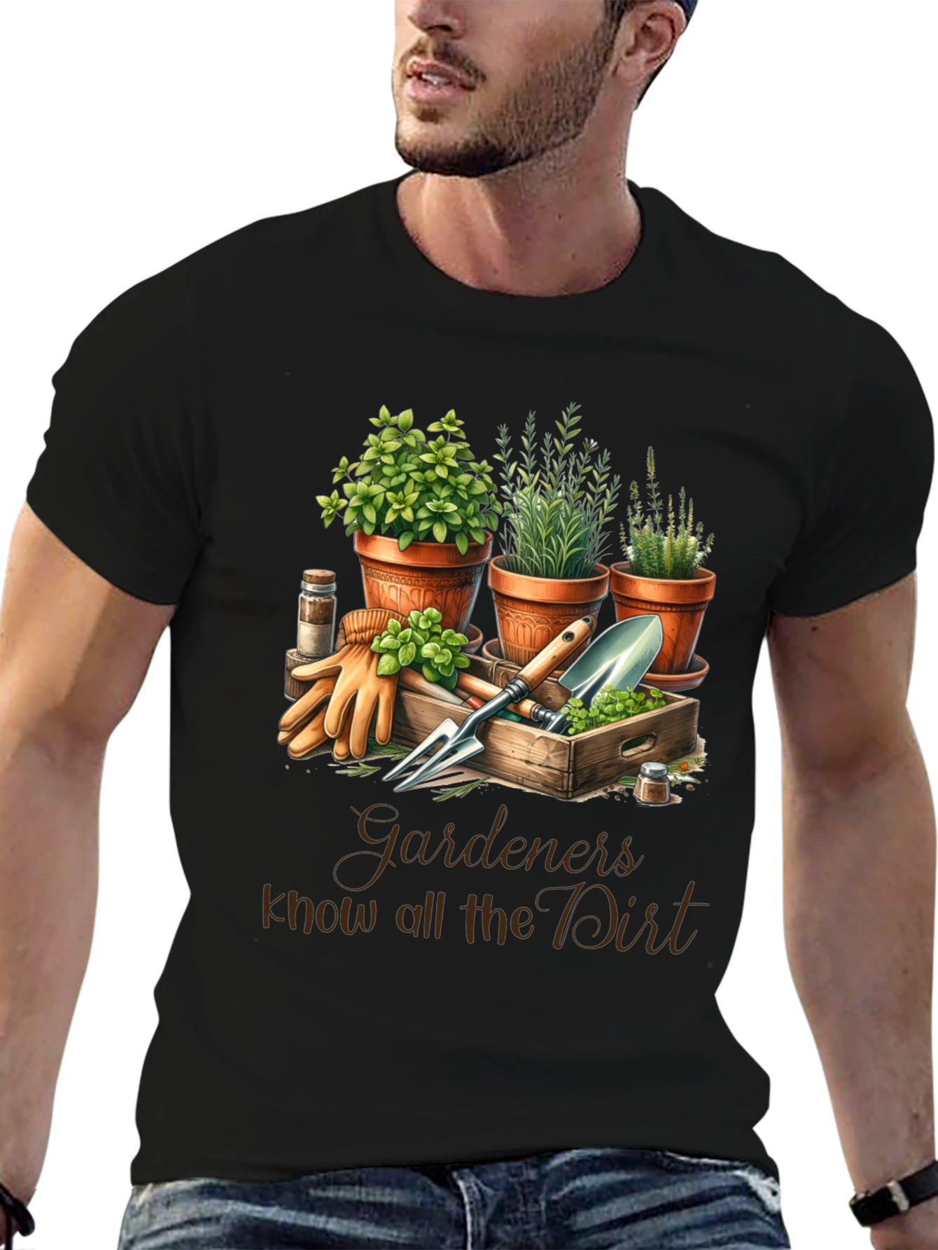 Black Gardener's Know All the Dirt T-Shirt view 6