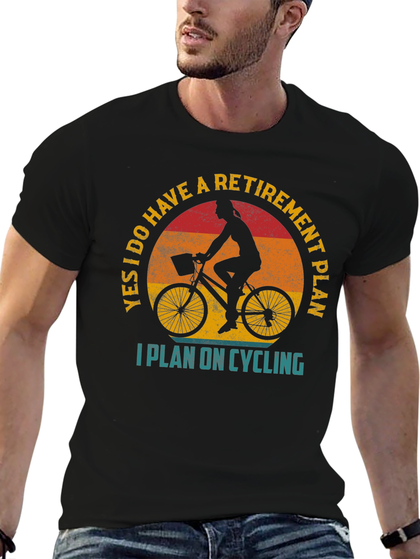 Black Cycling Retirement Plan Graphic Tee view 6