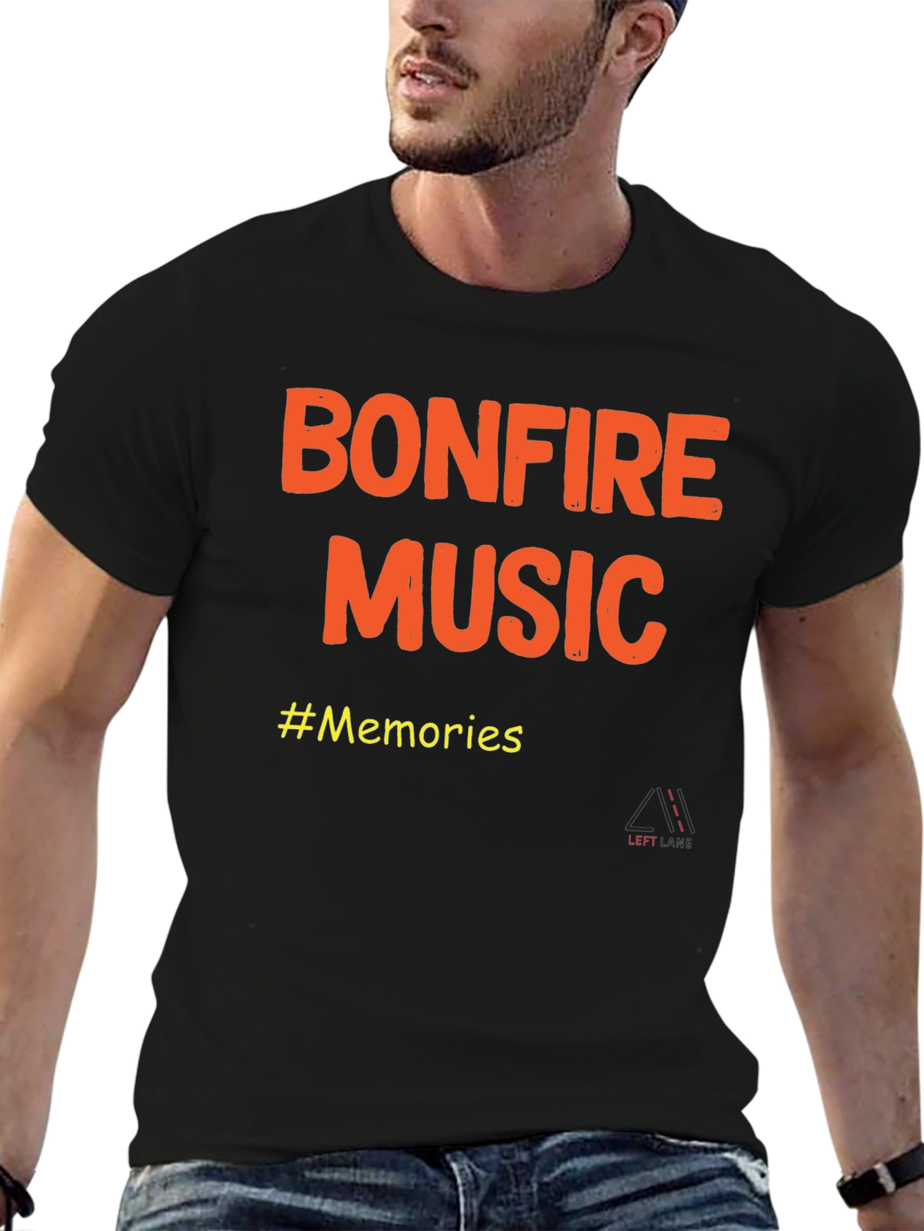Black Bonfire Music Memories Graphic T-Shirt view 6