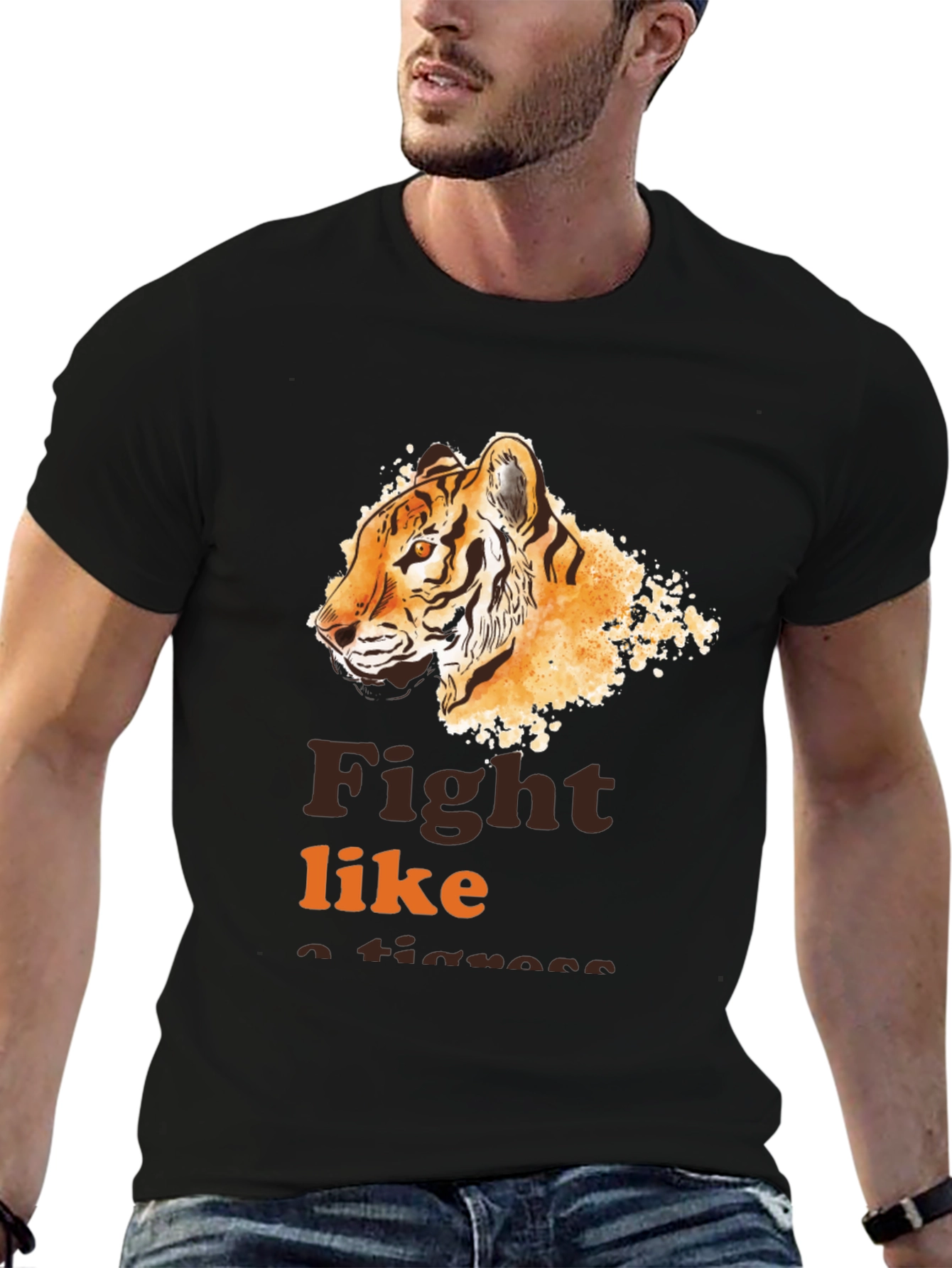 Black Fight Like a Tigress Graphic Tee view 6