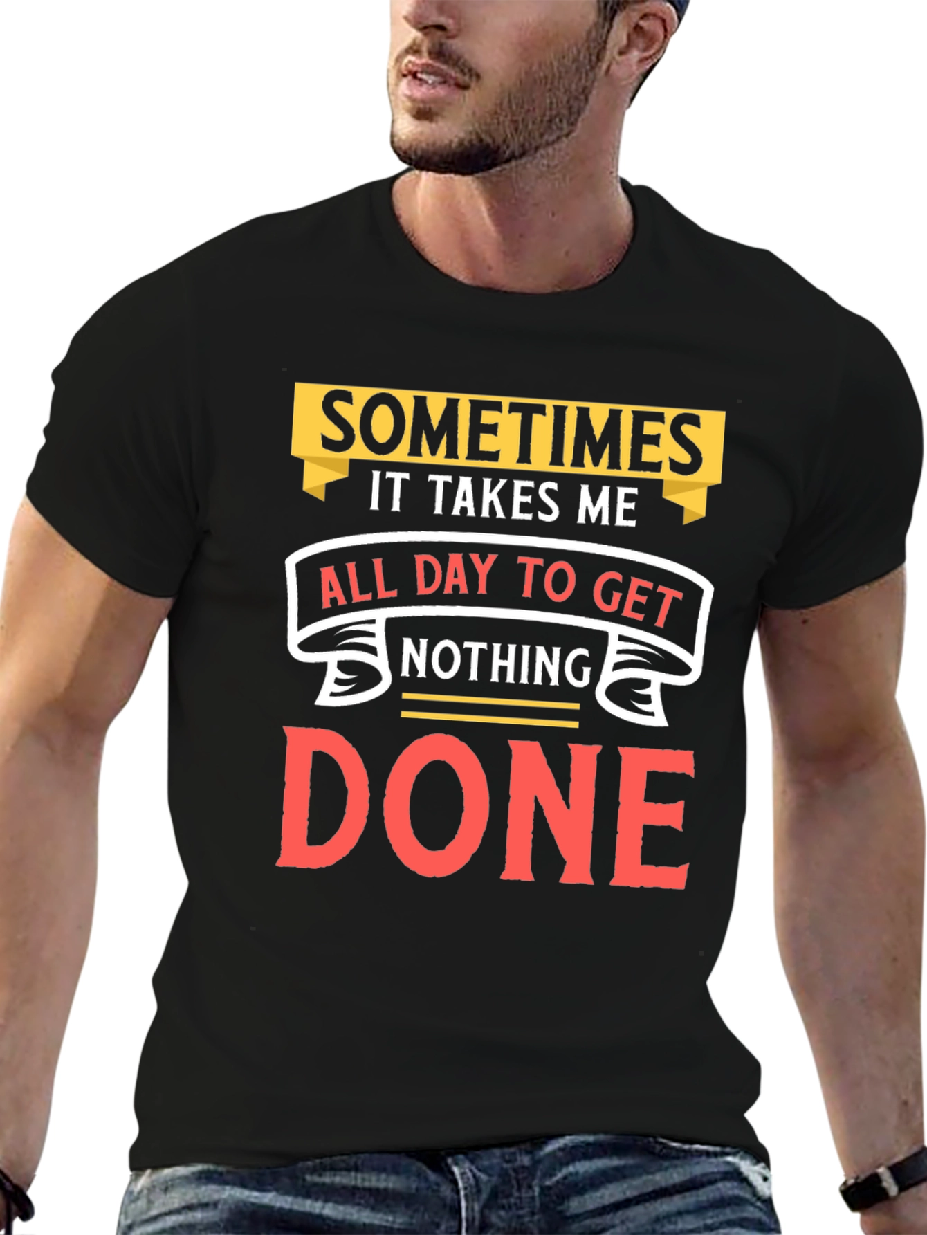 Black Funny "Nothing Done" Graphic Tee view 6