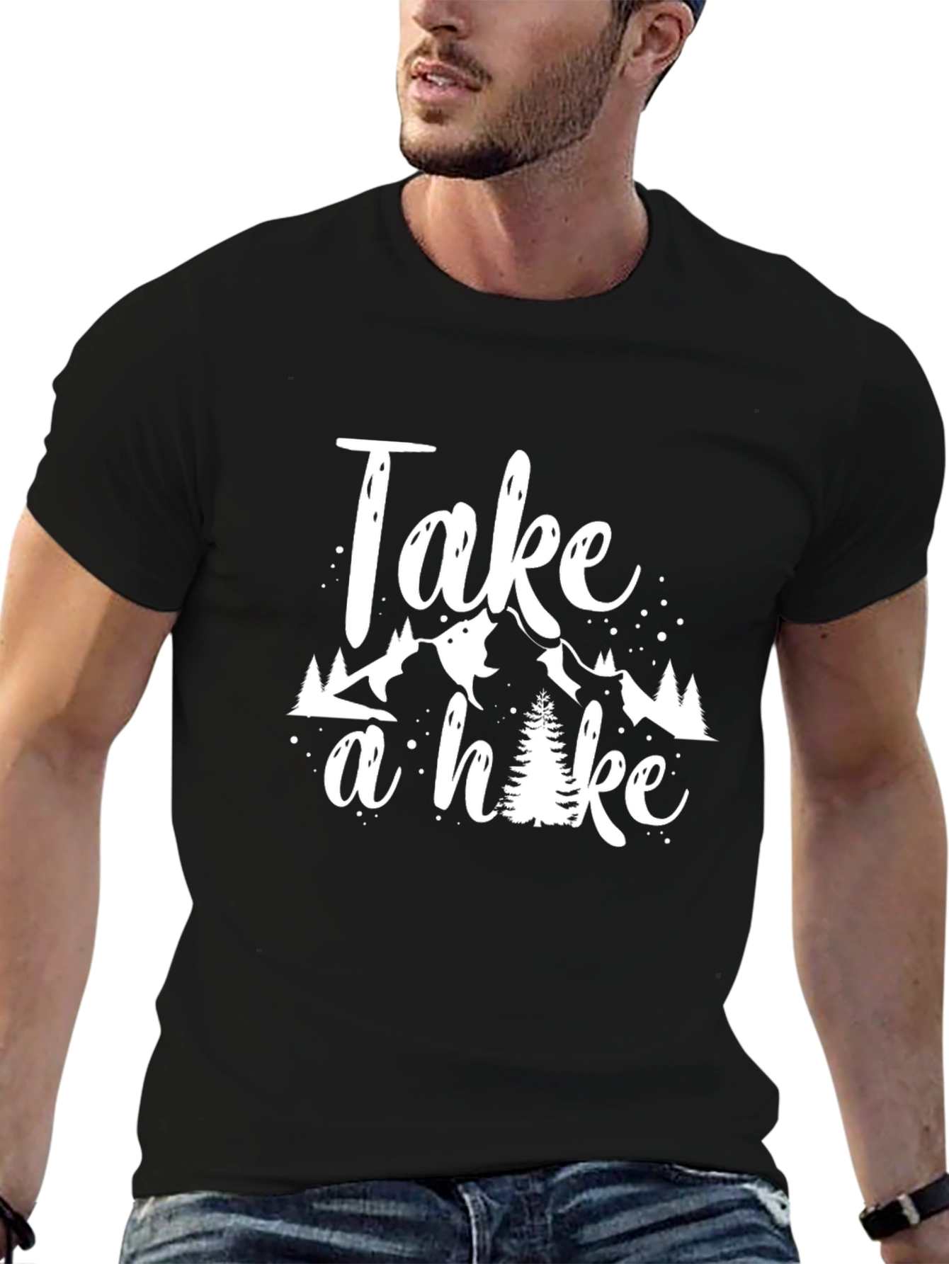 Black Take a Hike Black T-Shirt - Nature Adventure Tee view 6