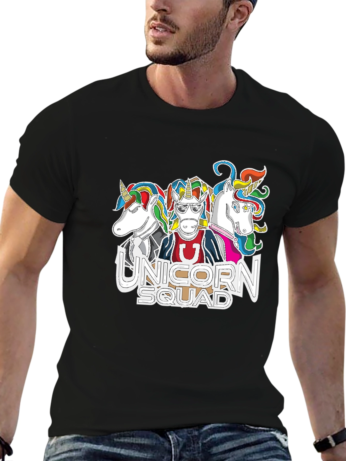 Black Unicorn Squad Graphic T-Shirt view 6