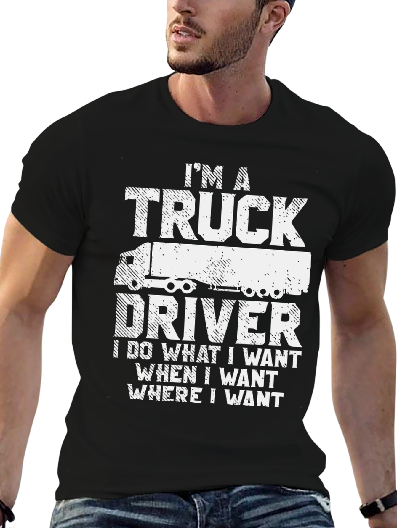 Black I'm a Truck Driver T-Shirt view 6