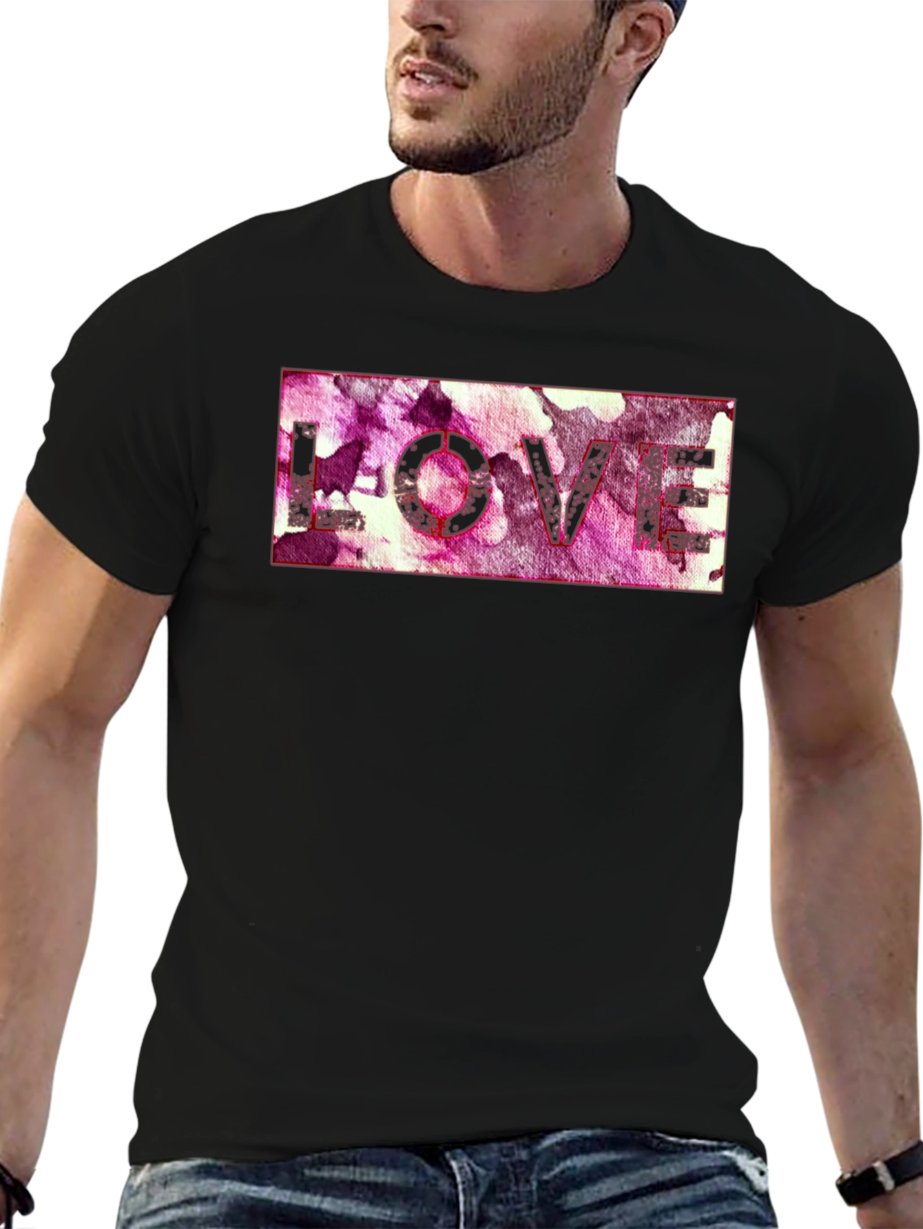Black Love T-Shirt - Abstract Print view 6
