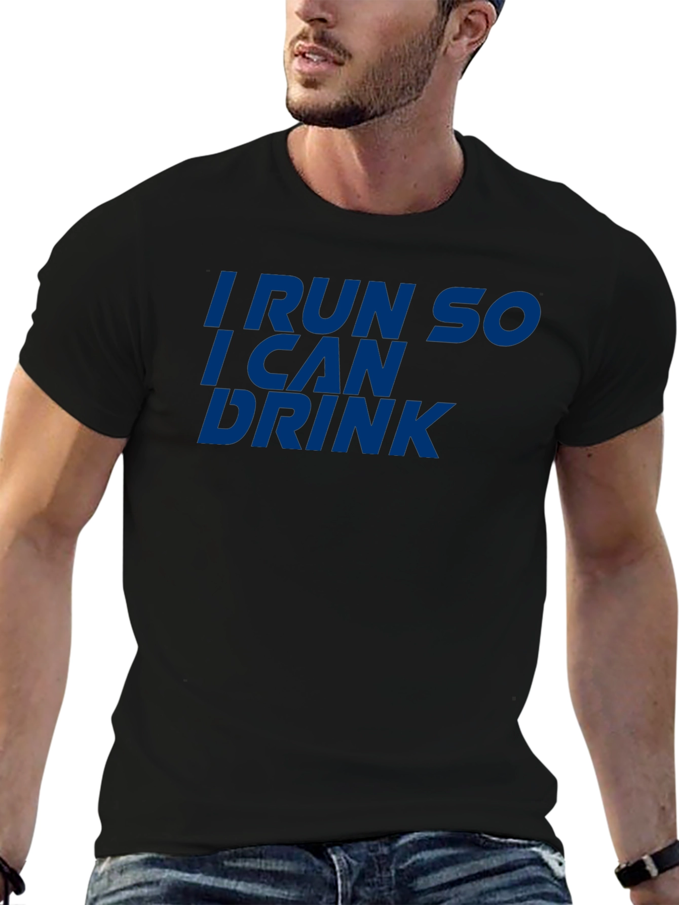 Black Run to Drink T-Shirt - Funny Workout Tee view 6