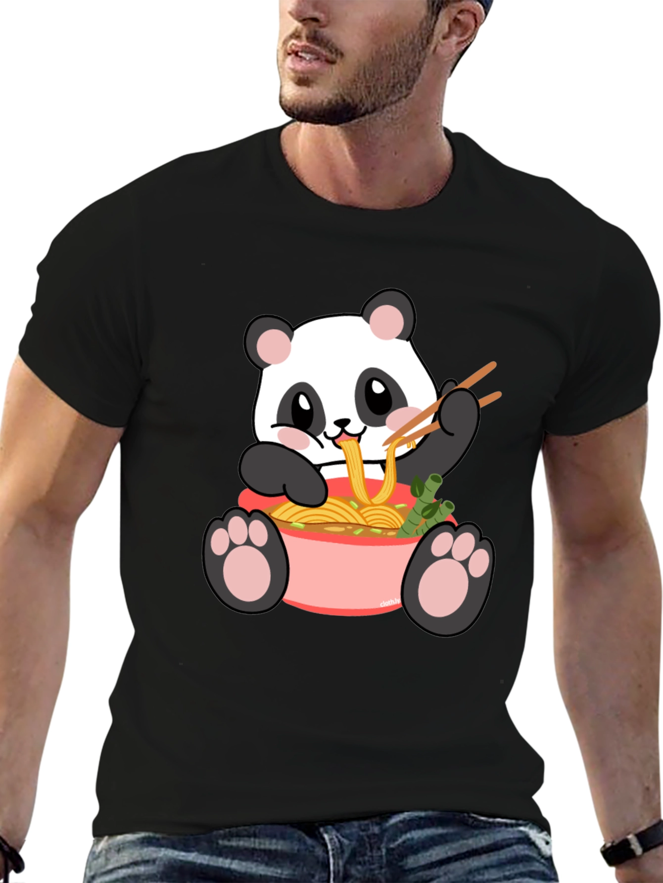 Black Panda Ramen Graphic Tee - Kawaii Comfort view 6