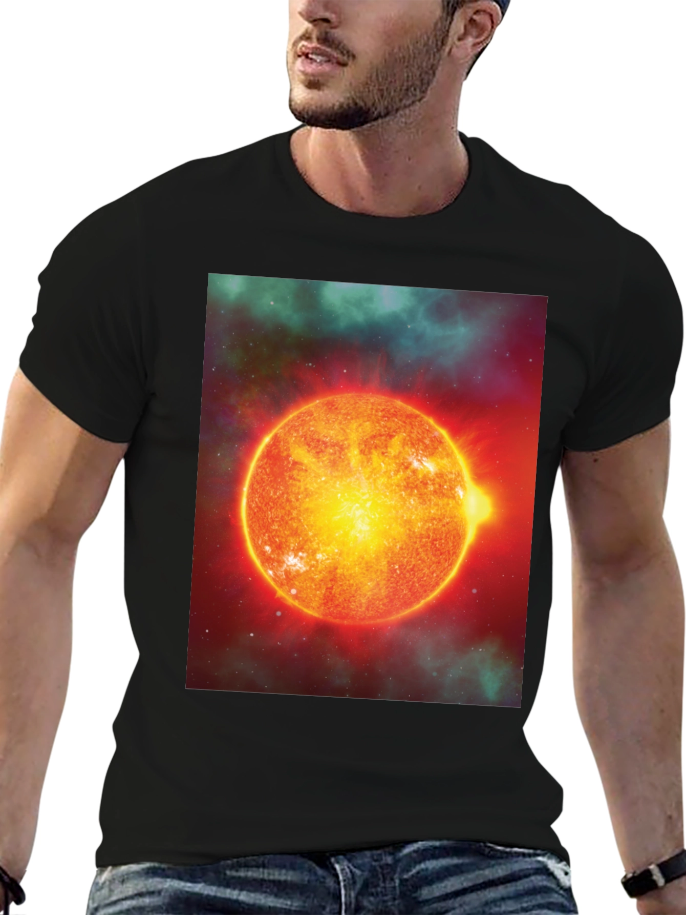 Black Solar System T-Shirt - Black Cotton Blend view 6