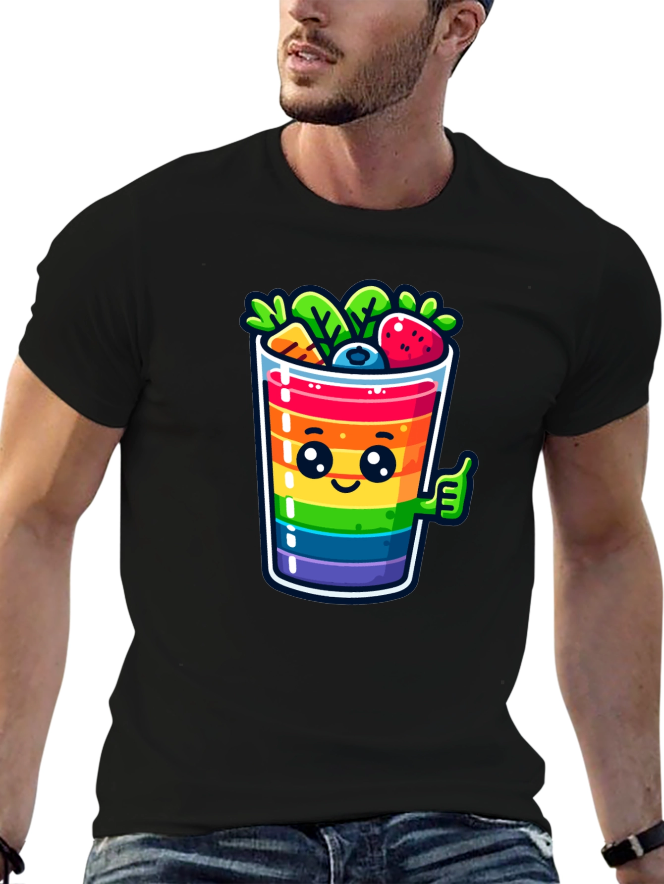 Black Rainbow Smoothie T-Shirt view 6