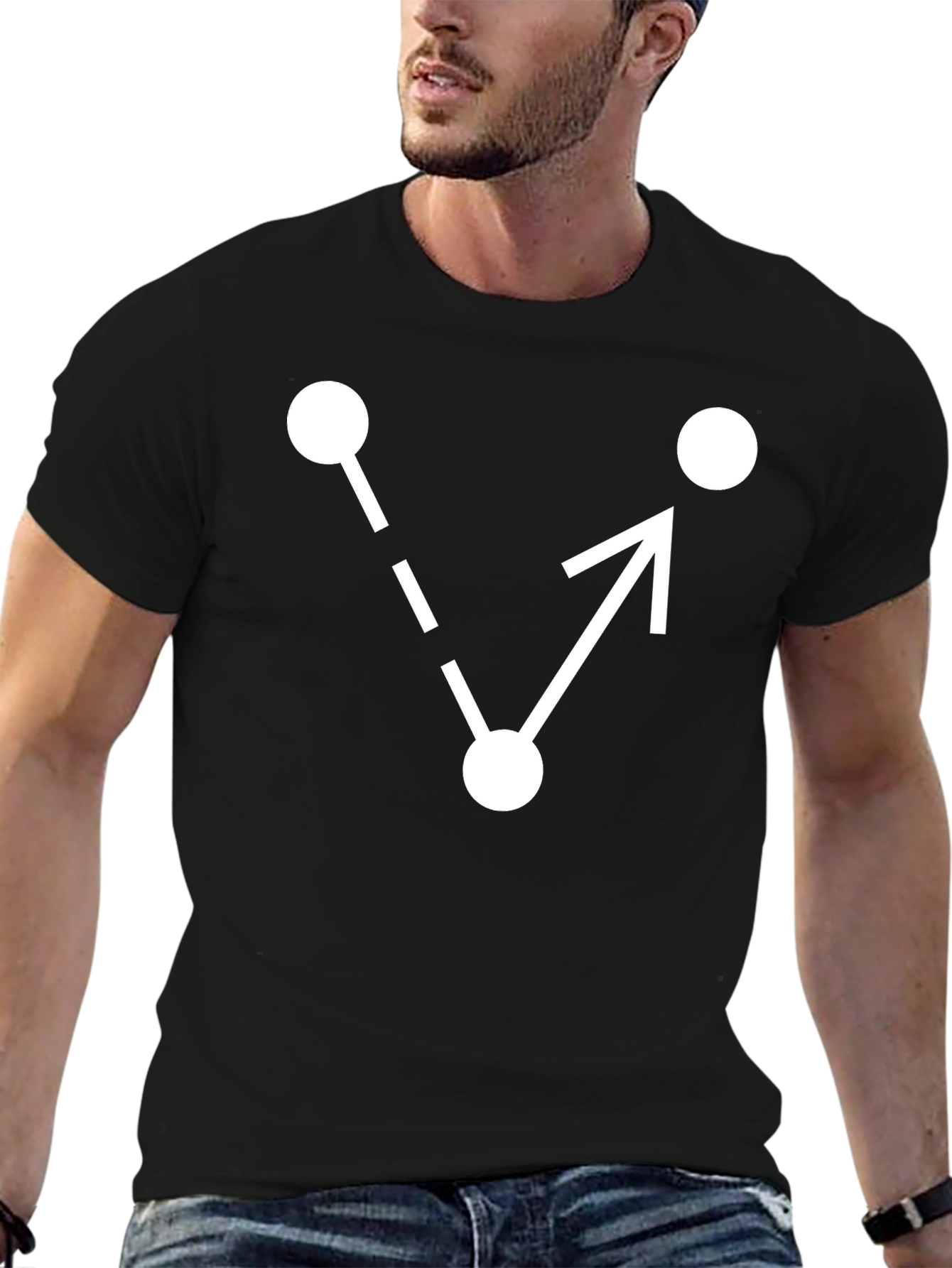 Black Geometric Arrow T-Shirt - Minimalist Design view 6