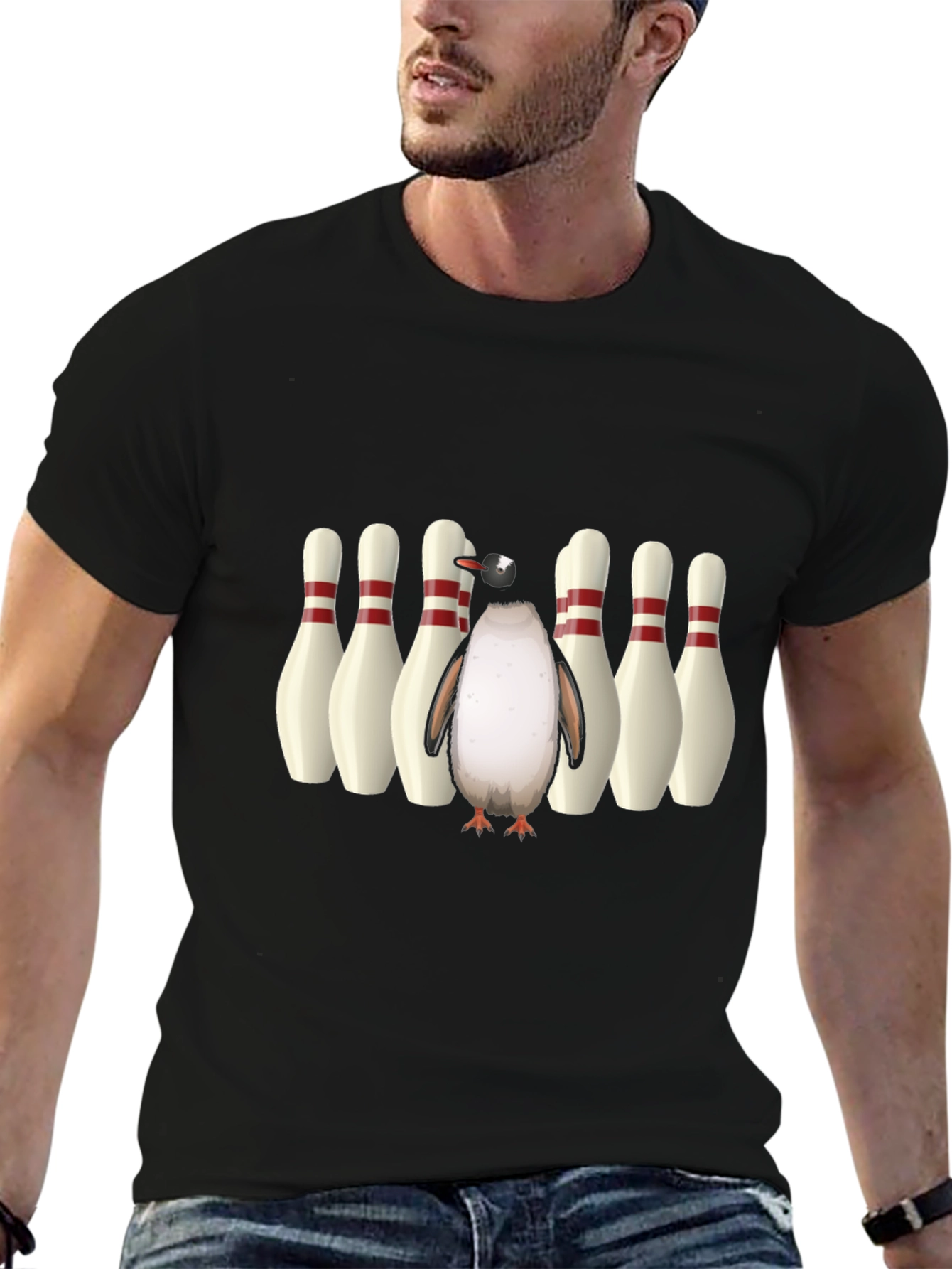 Black Penguin Bowling Strike T-Shirt view 6