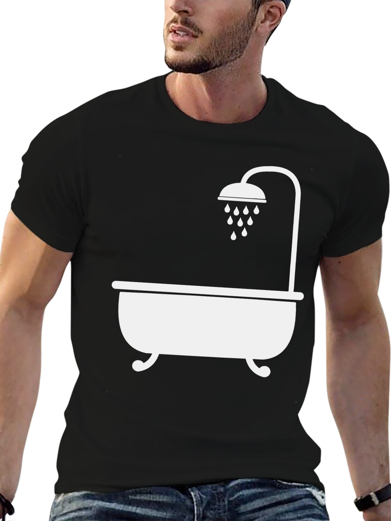 Bathtub & Shower Graphic Tee - Unique Bathroom Humor Shirt - 6