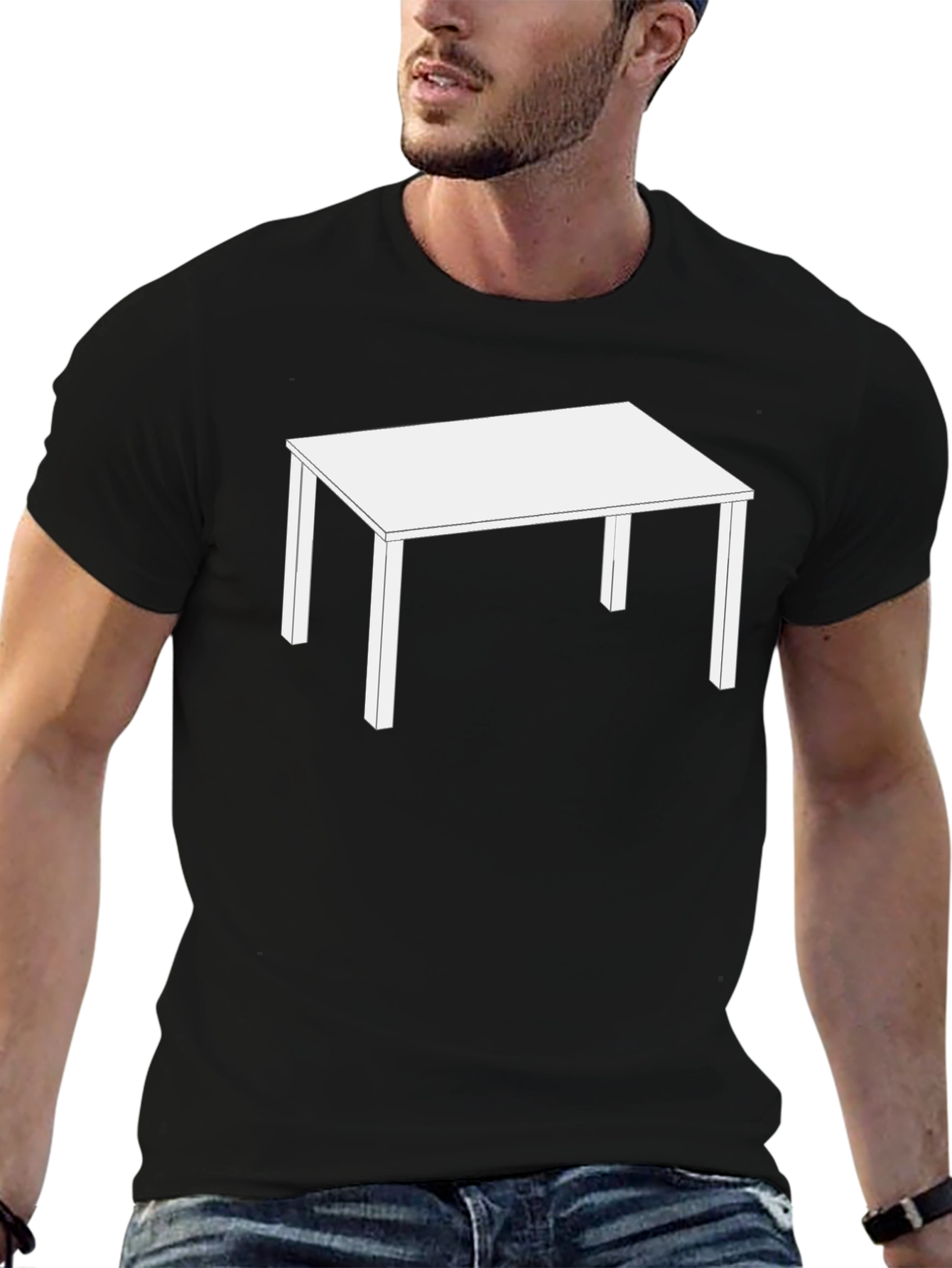 Black Table Graphic Black T-Shirt view 6