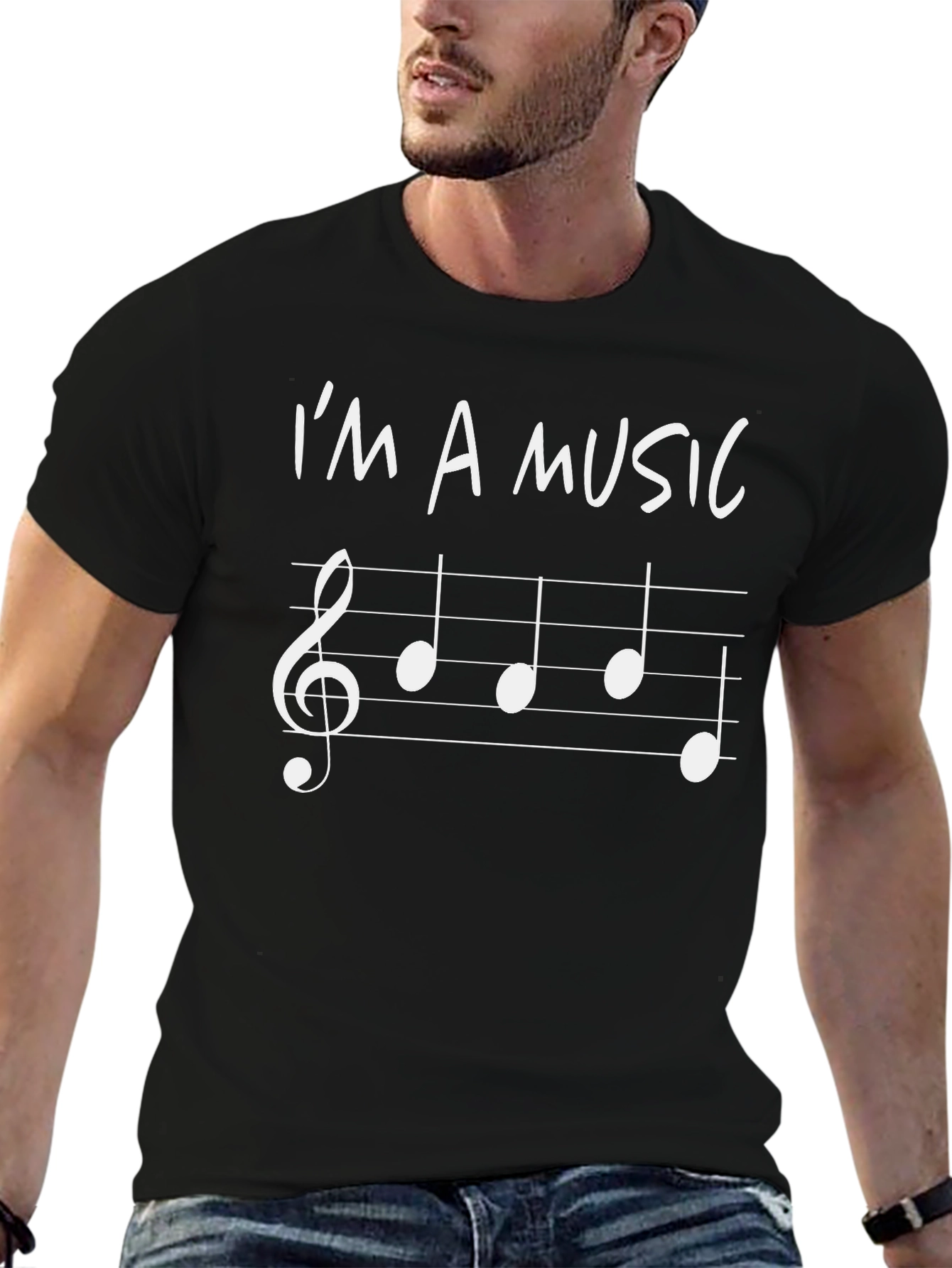 Black I'm A Music Note T-Shirt - Black view 6