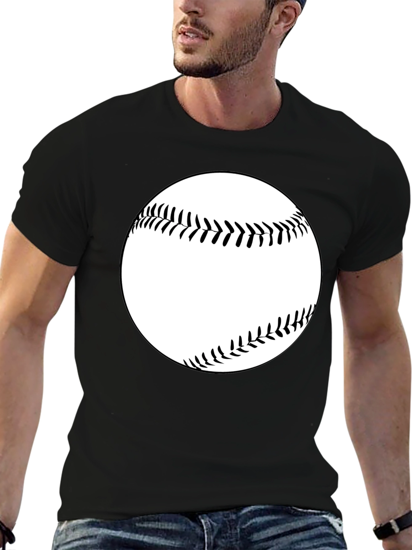 Black Baseball Graphic Tee - Classic Black T-Shirt view 6