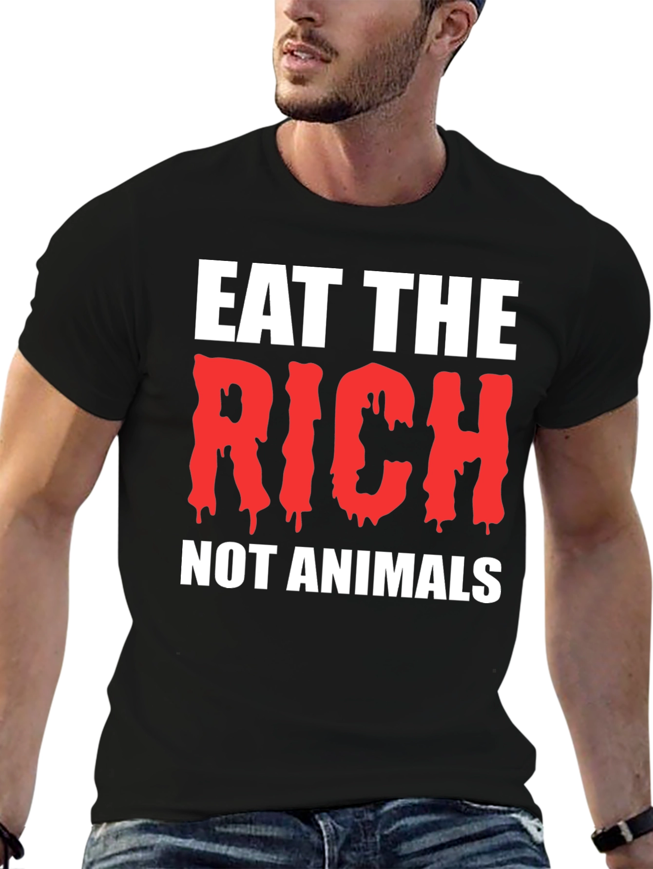 Black Eat The Rich Black T-Shirt view 6