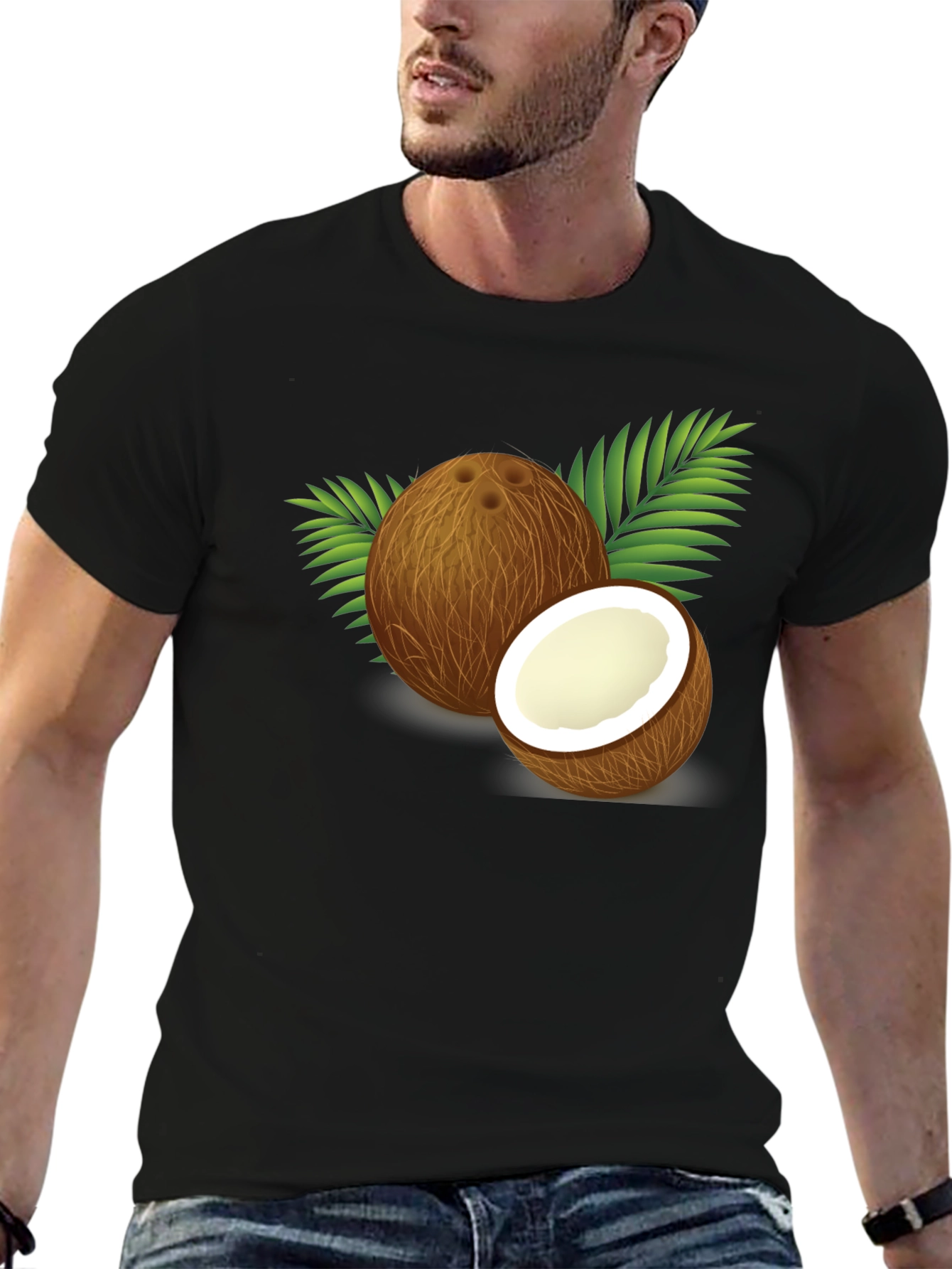 Black Coconut Graphic Tee - Tropical Summer Vibes view 6
