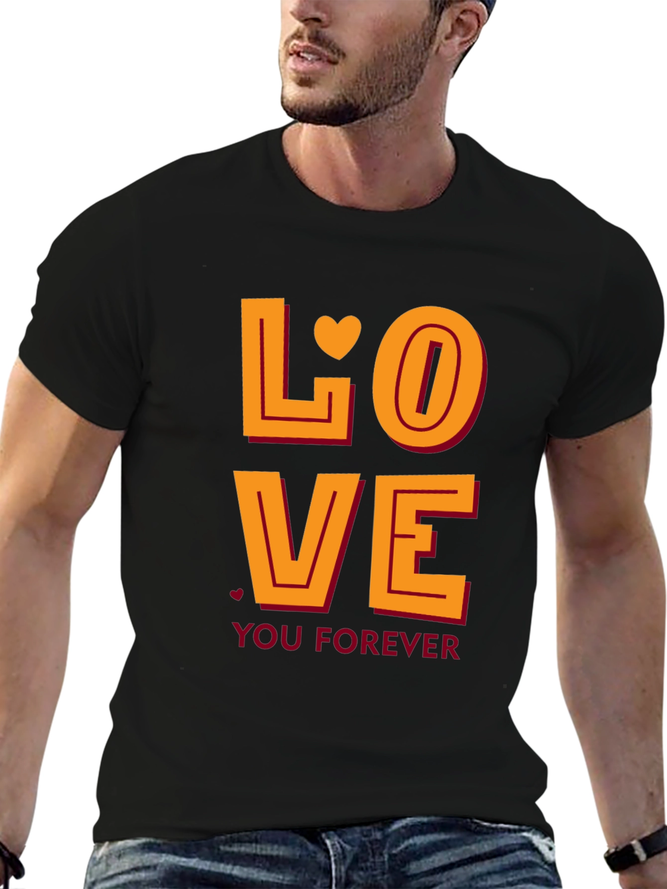 Black Love You Forever Graphic Tee - Black view 6