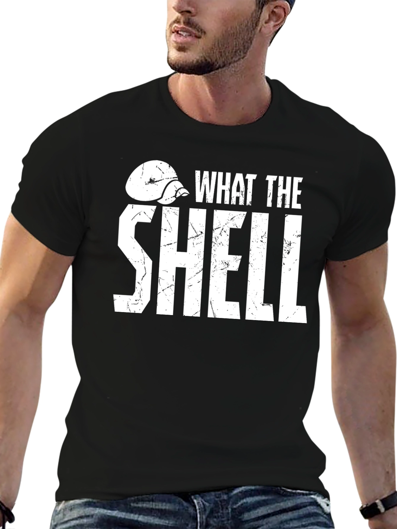 Black What the Shell Graphic T-Shirt - Funny Novelty Tee view 6