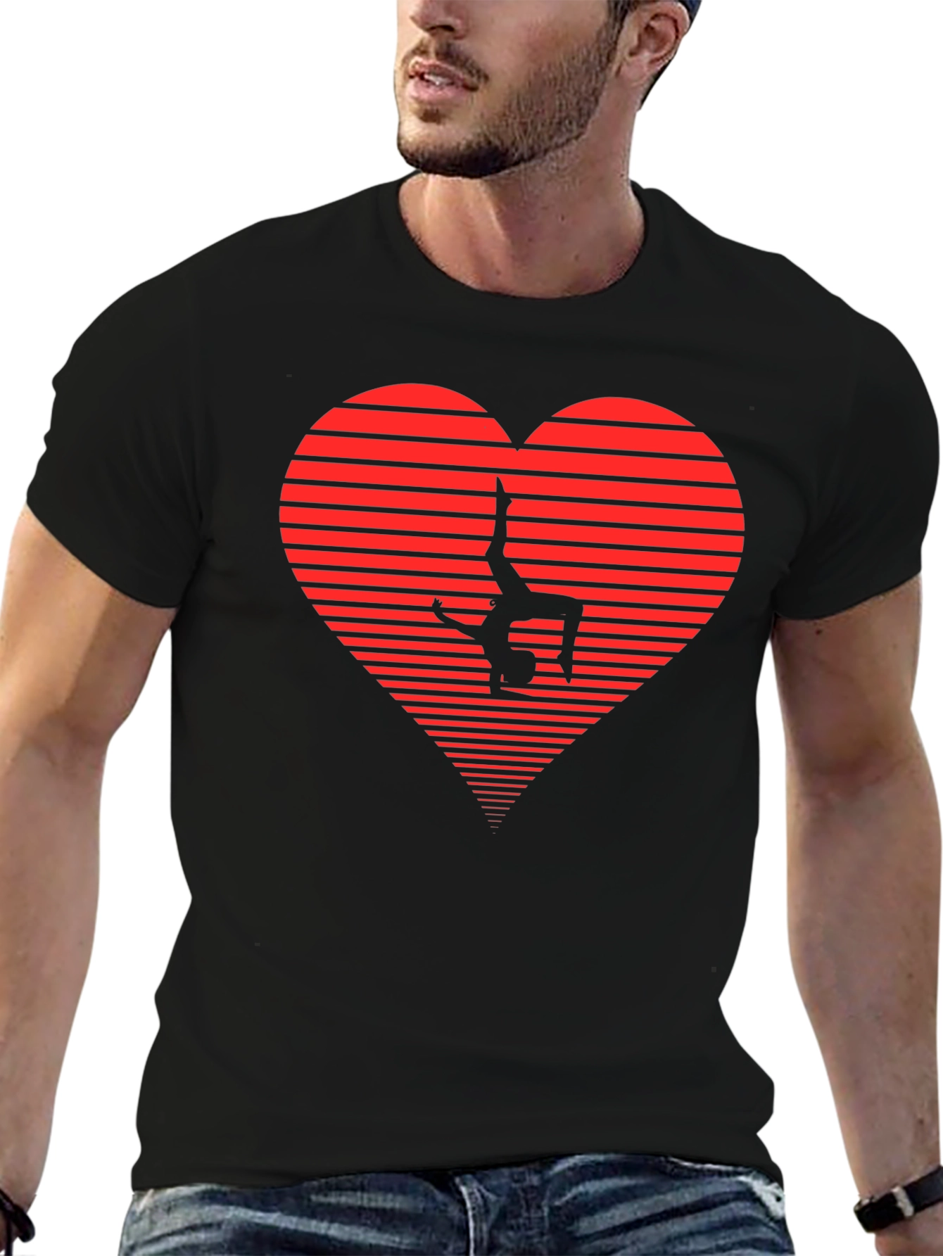 Black Gymnast Heart Graphic Tee - Black view 6