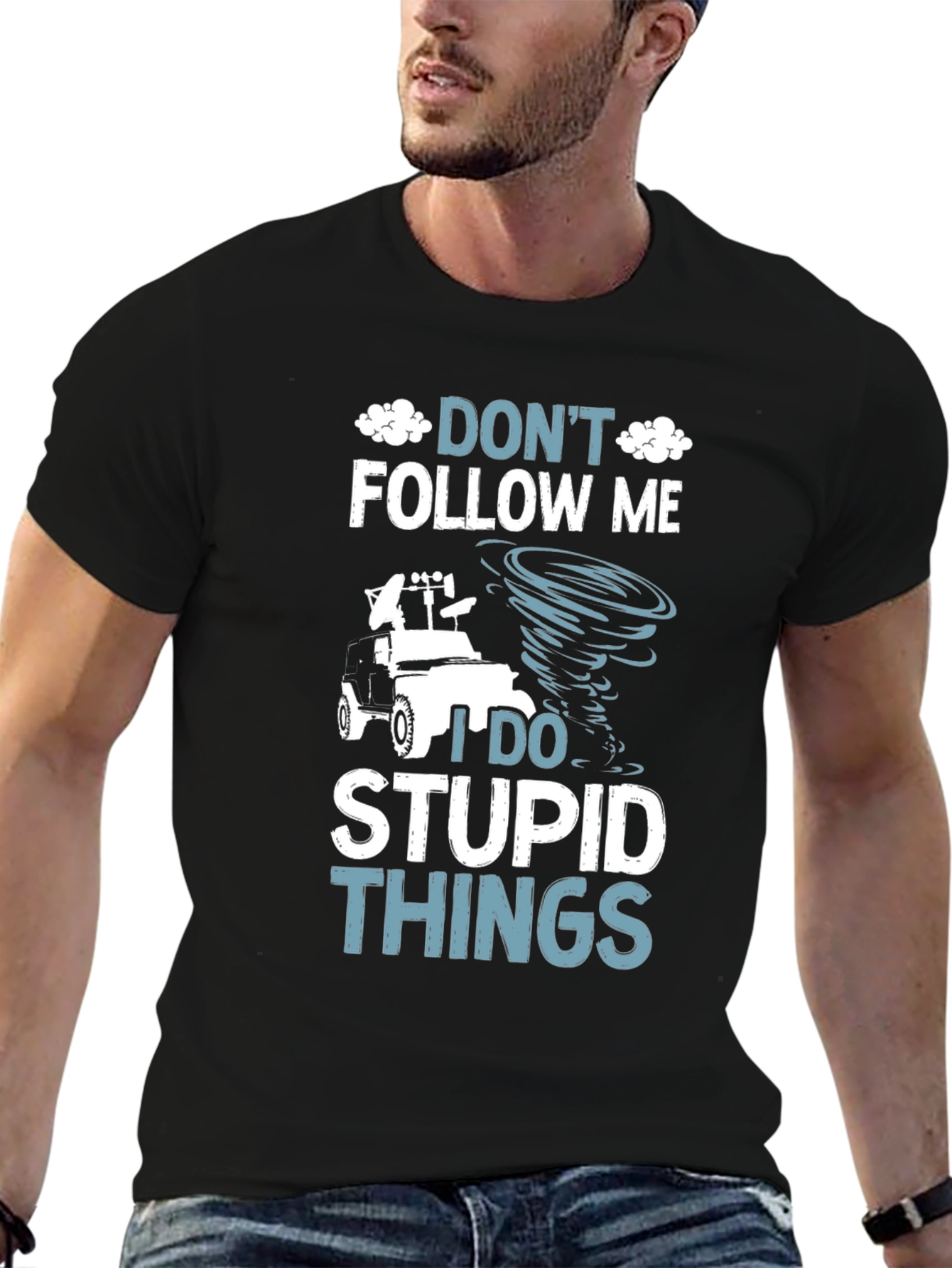 Black Funny Graphic Tee - Don't Follow Me view 6