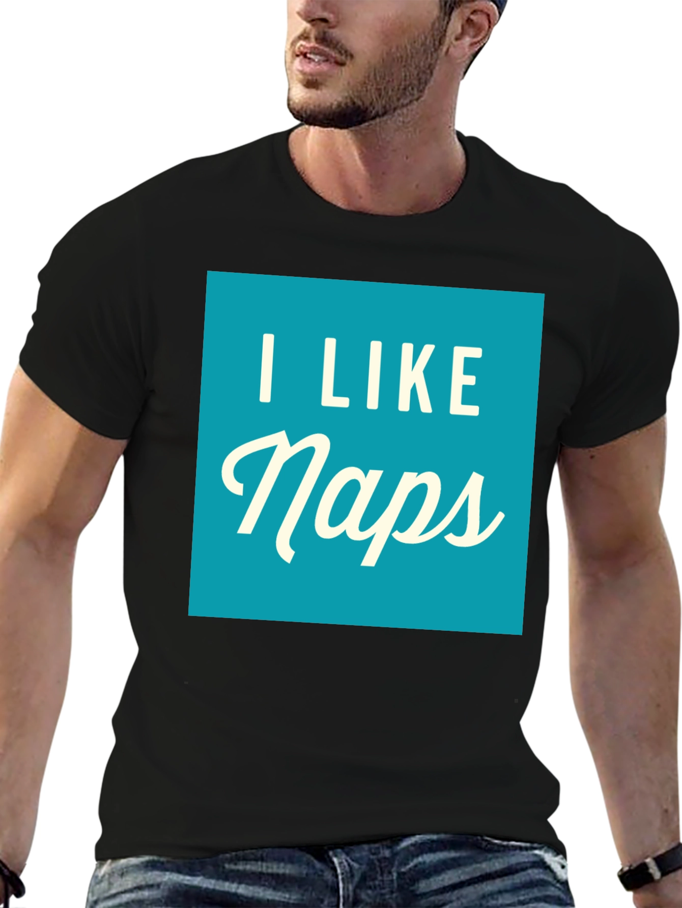 Black I Like Naps Graphic Tee - Comfortable Black T-Shirt view 6