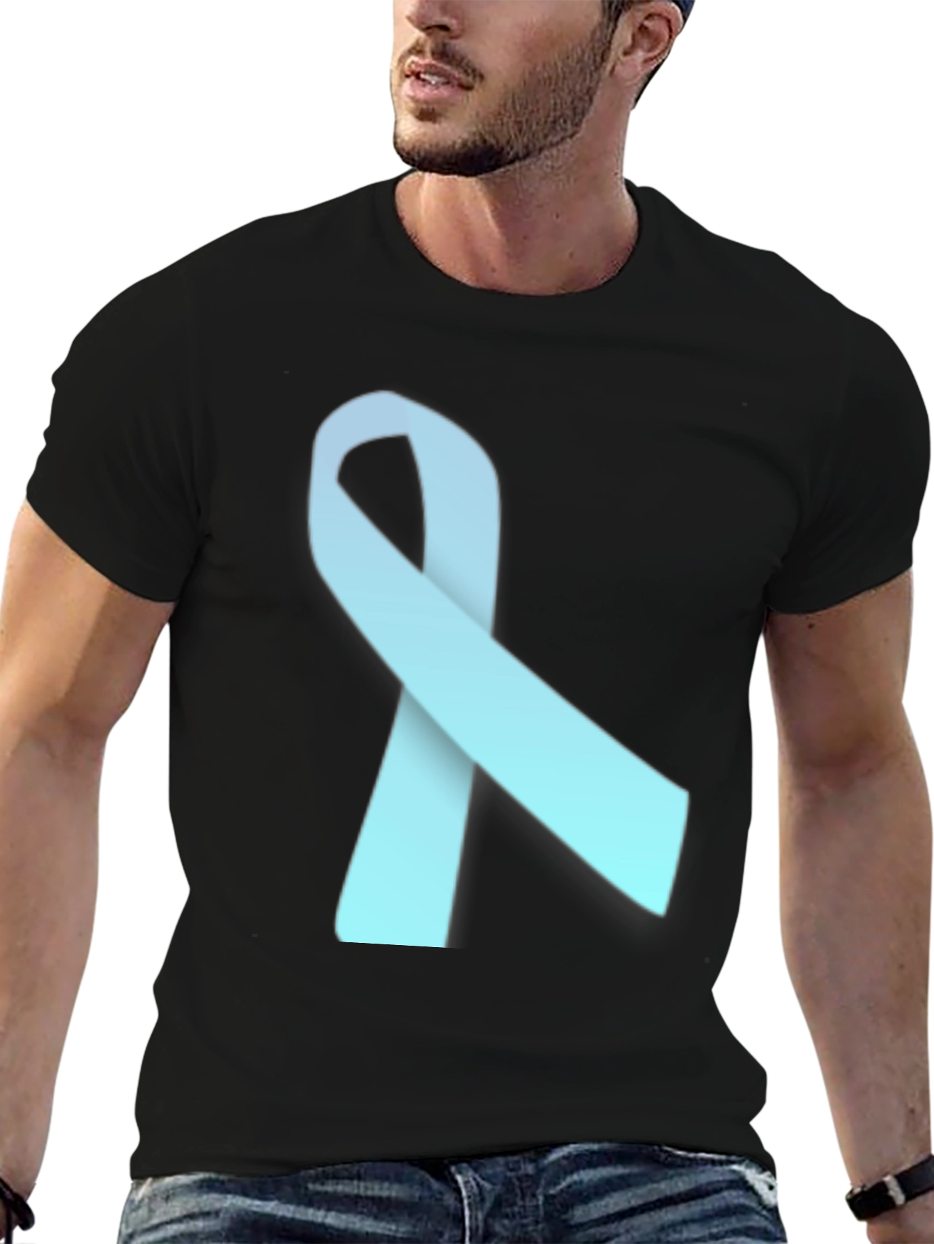 Black Awareness Ribbon T-Shirt - Soft Cotton Blend view 6