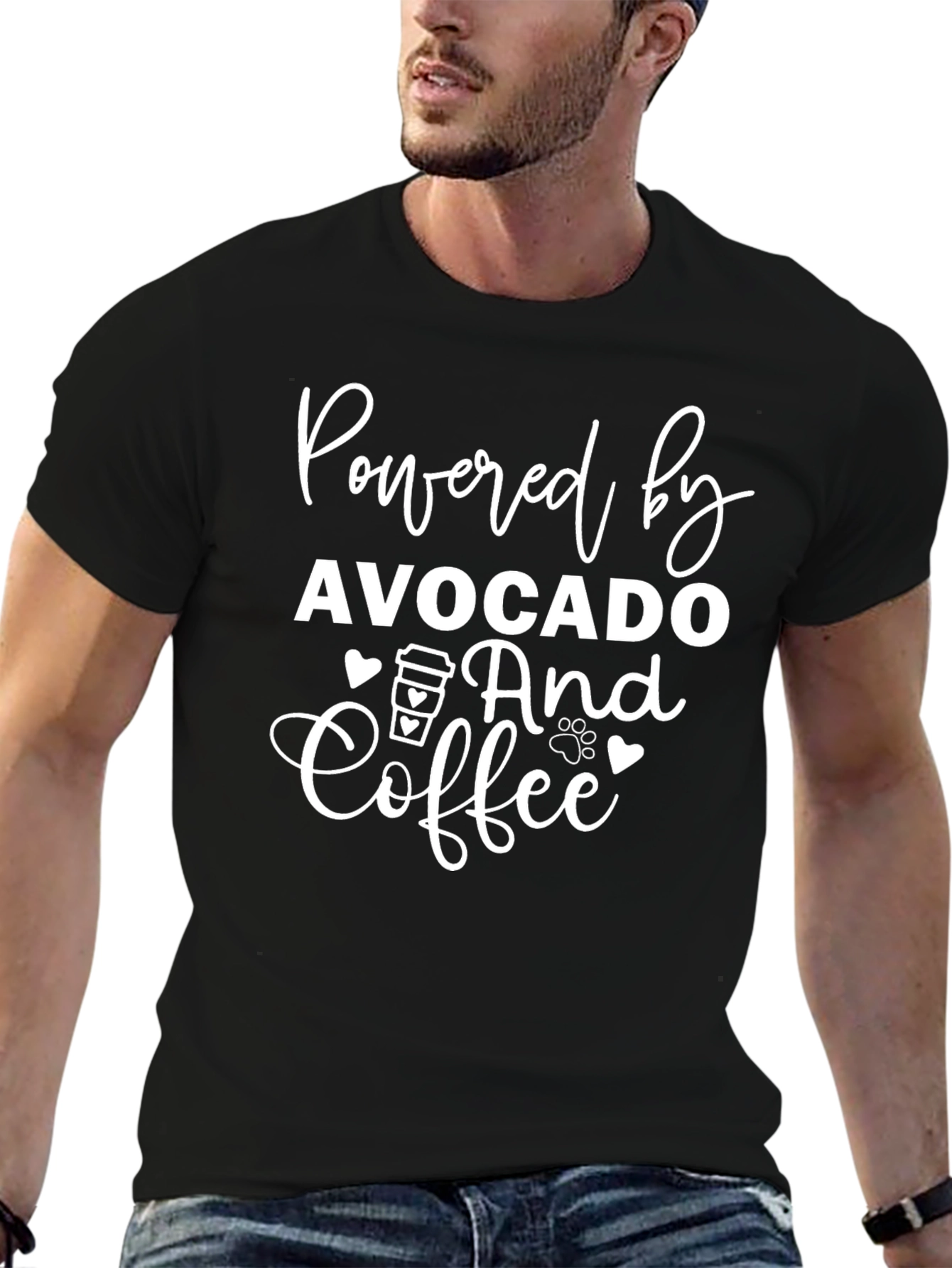 Black Avocado and Coffee Powered T-Shirt view 6