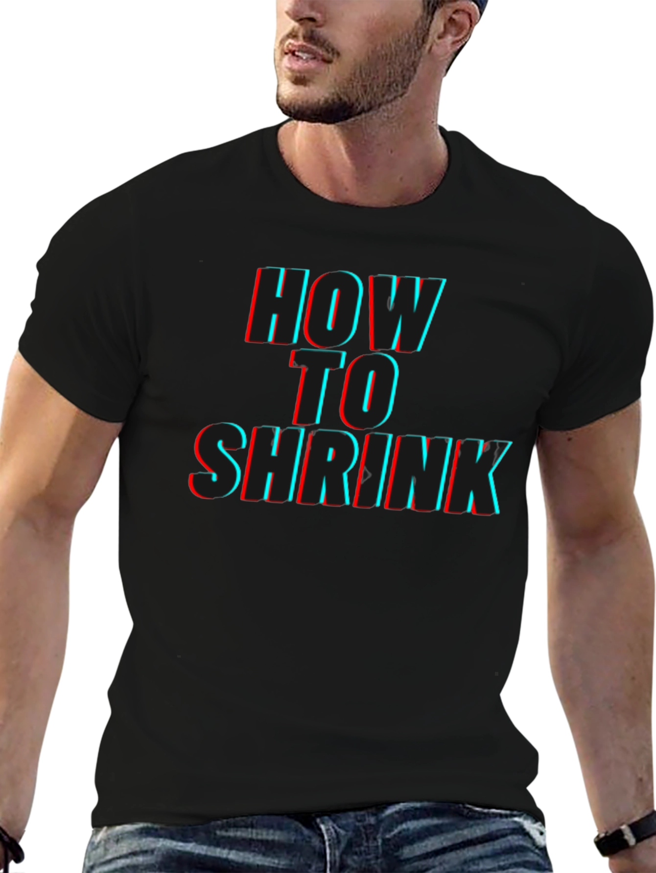 Black How to Shrink Graphic T-Shirt view 6