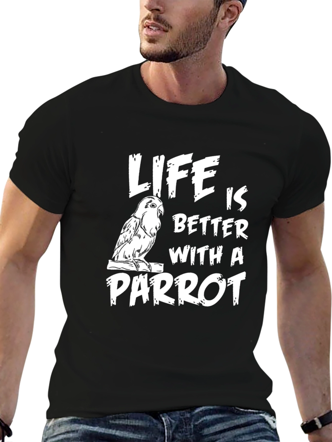 Black Life is Better With a Parrot Black T-Shirt view 6