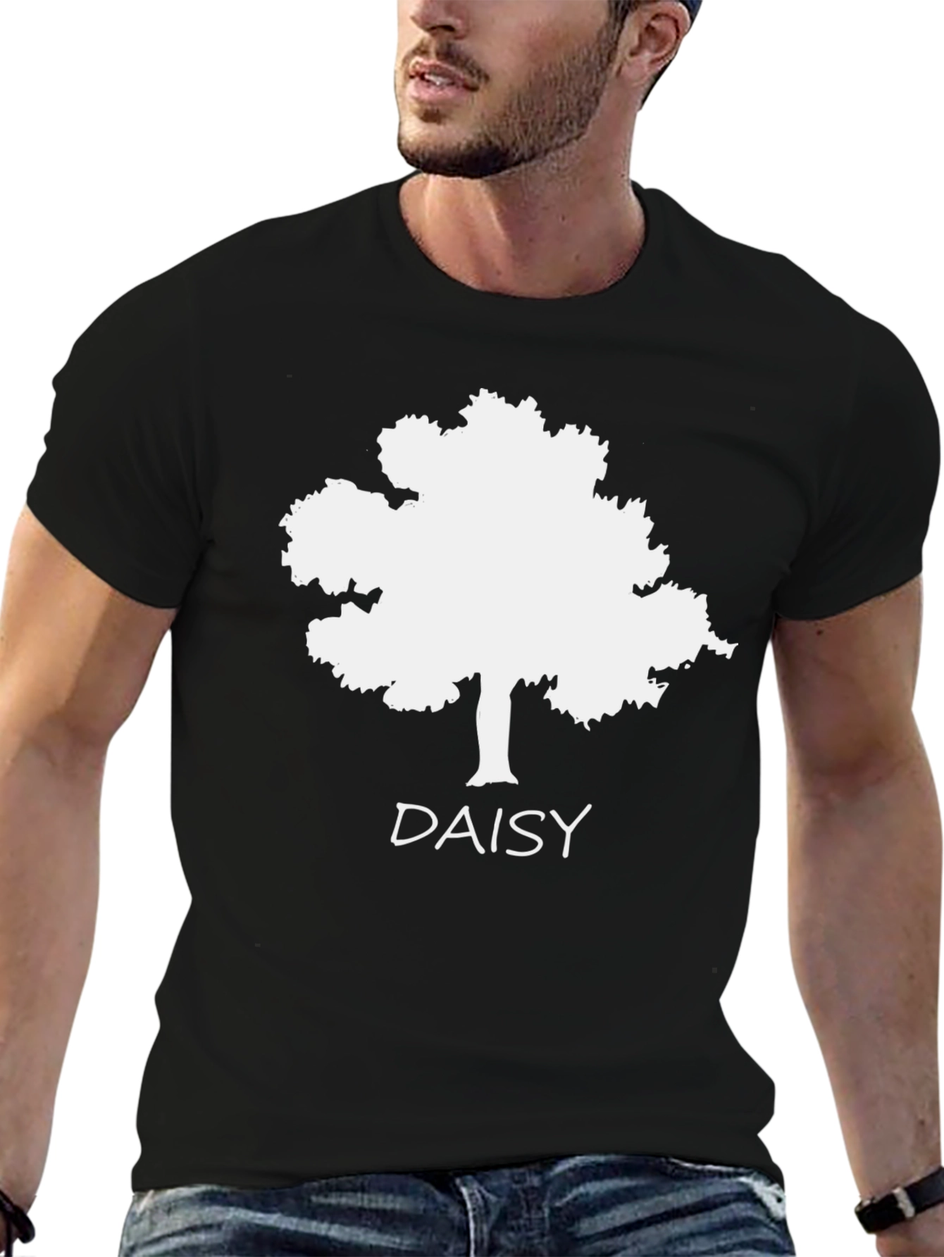 Black Daisy Tree Graphic T-Shirt - Nature Inspired Tee view 6