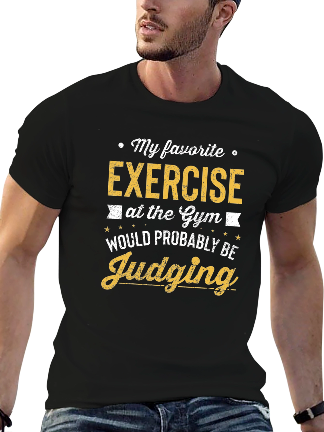 Black Gym Judging Exercise Graphic T-Shirt view 6
