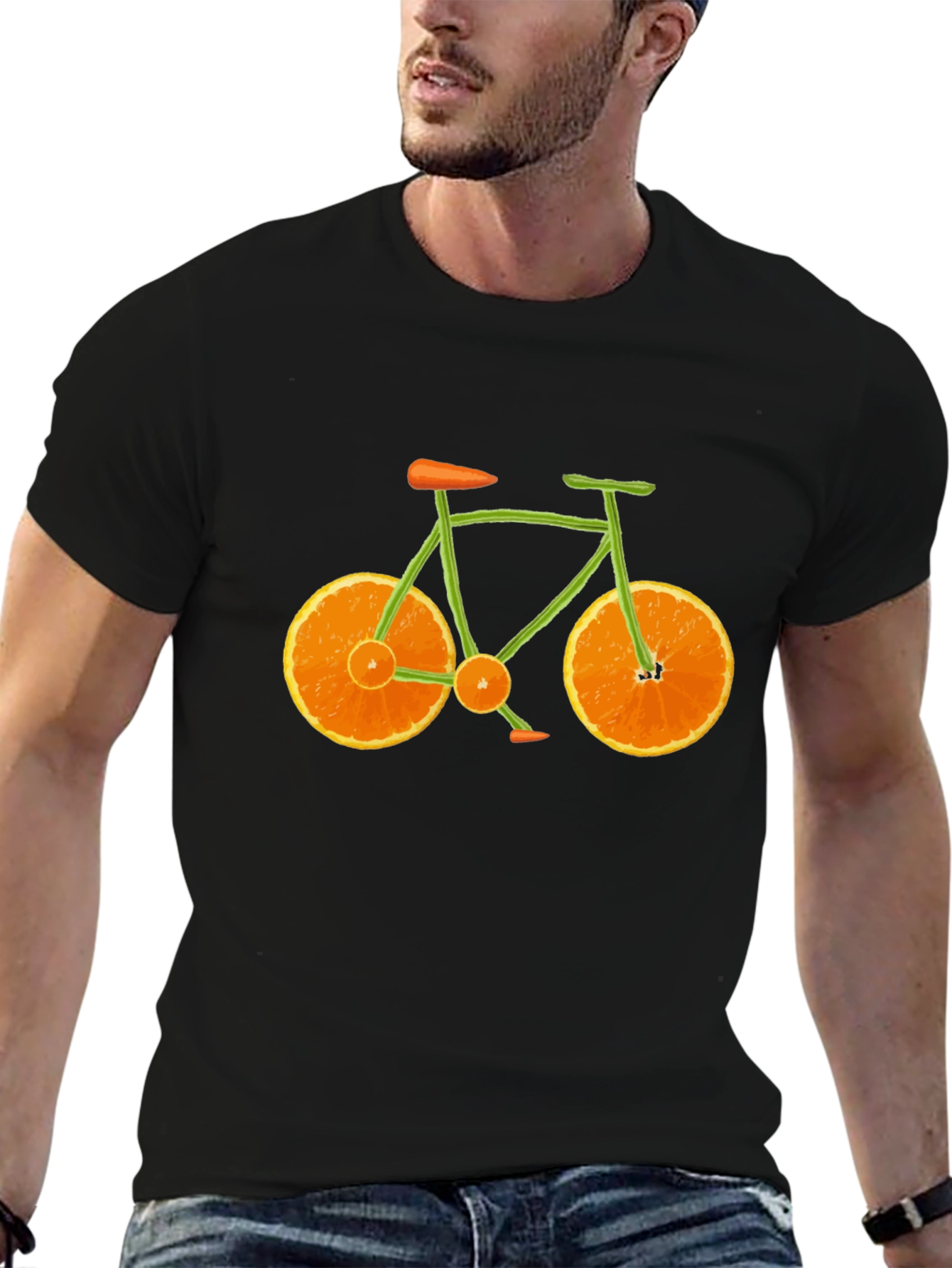 Black Novelty Bicycle Graphic T-Shirt view 6