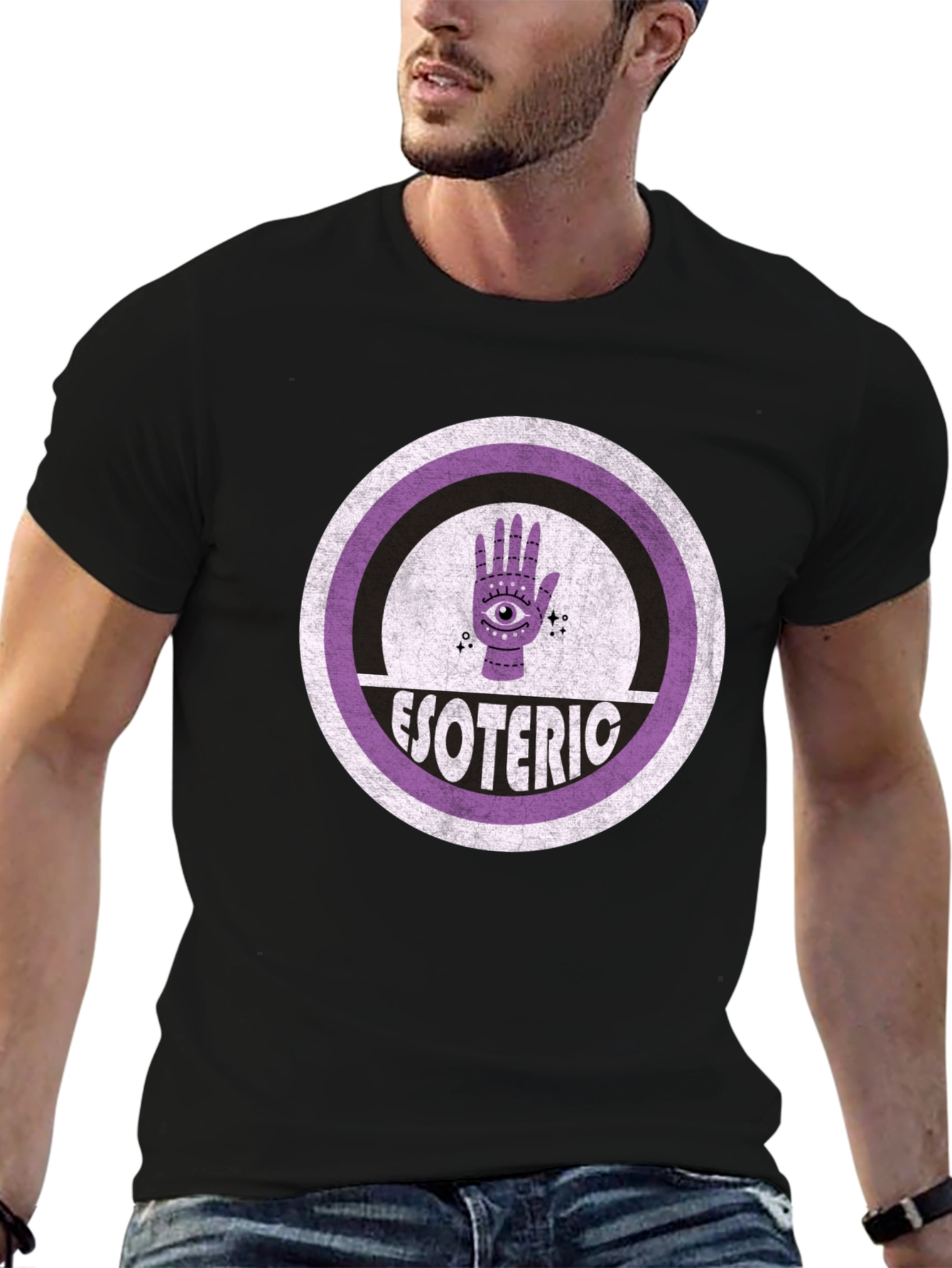 Black Esoteric Third Eye Graphic T-Shirt - Black view 6