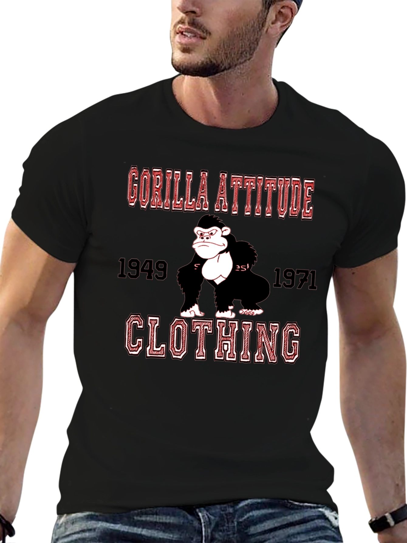 Black Gorilla Attitude Clothing T-Shirt view 6