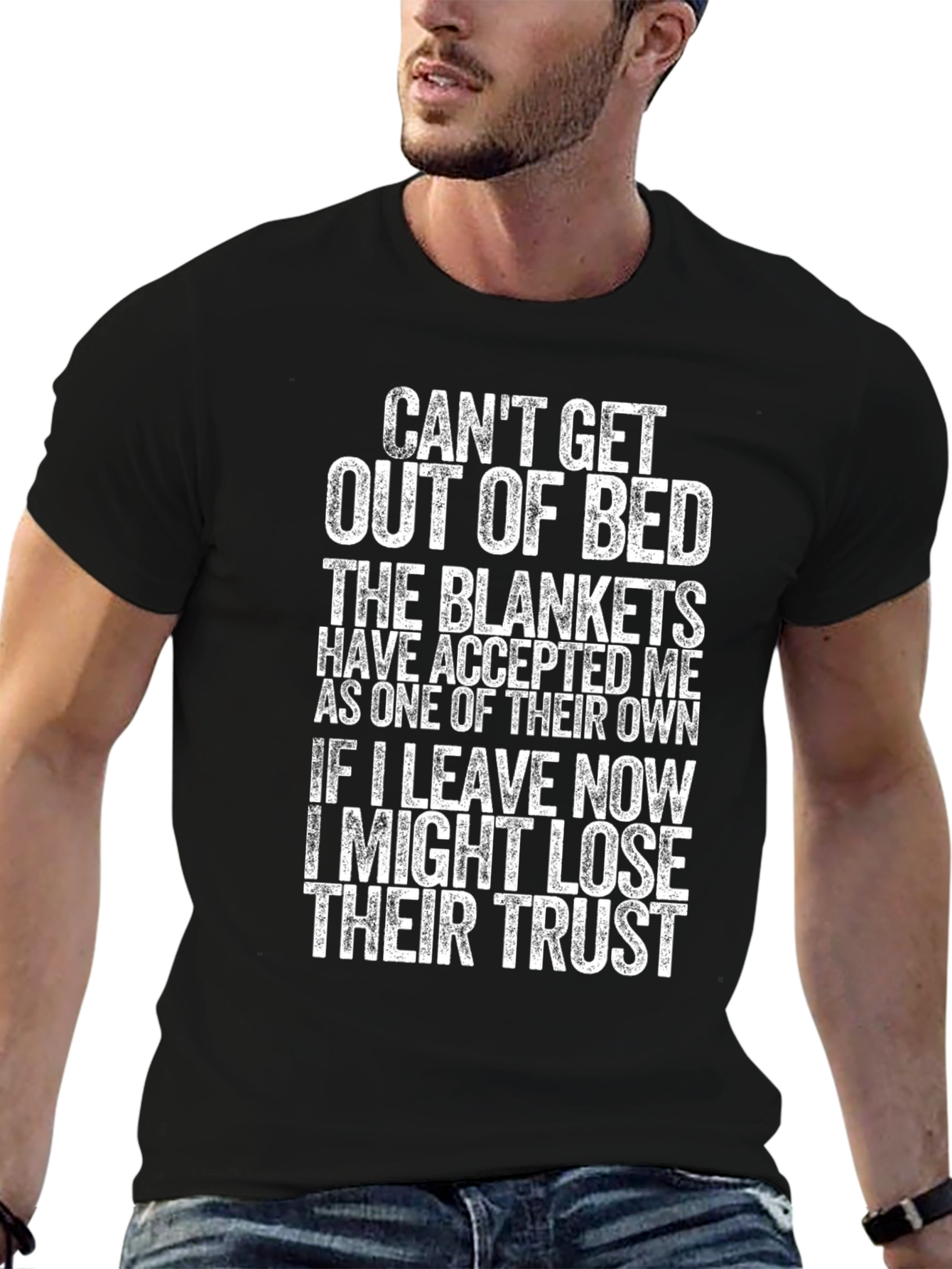Black Can't Get Out of Bed T-Shirt view 6