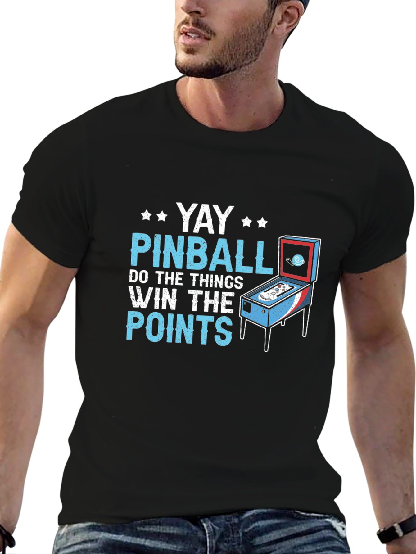 Black Yay Pinball Graphic Tee - Do the Things, Win the Points view 6