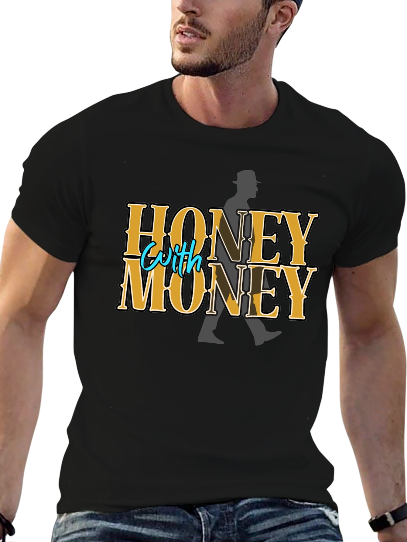 Black Honey with Money Graphic T-Shirt view 6