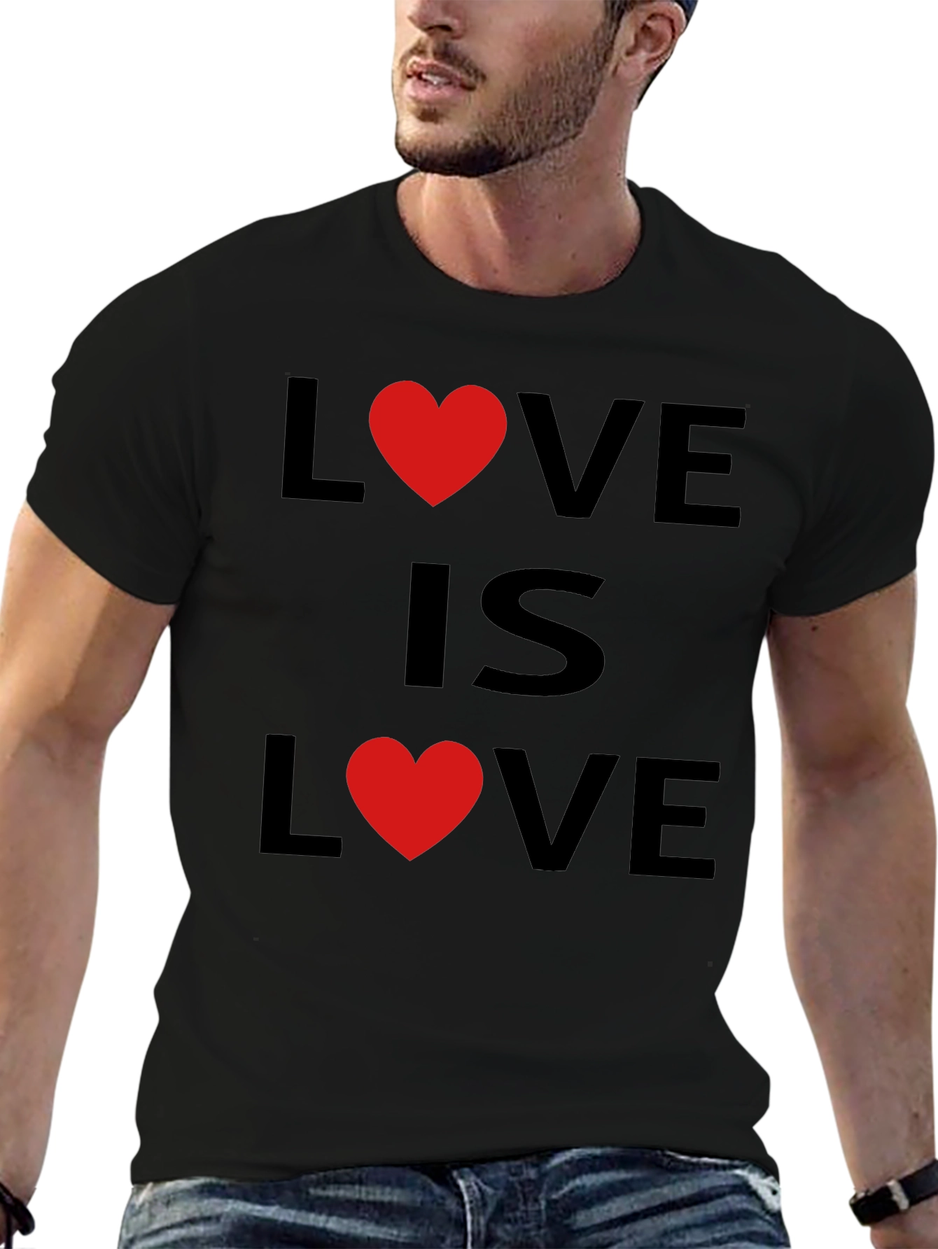 Black Love Is Love T-Shirt - Black view 6
