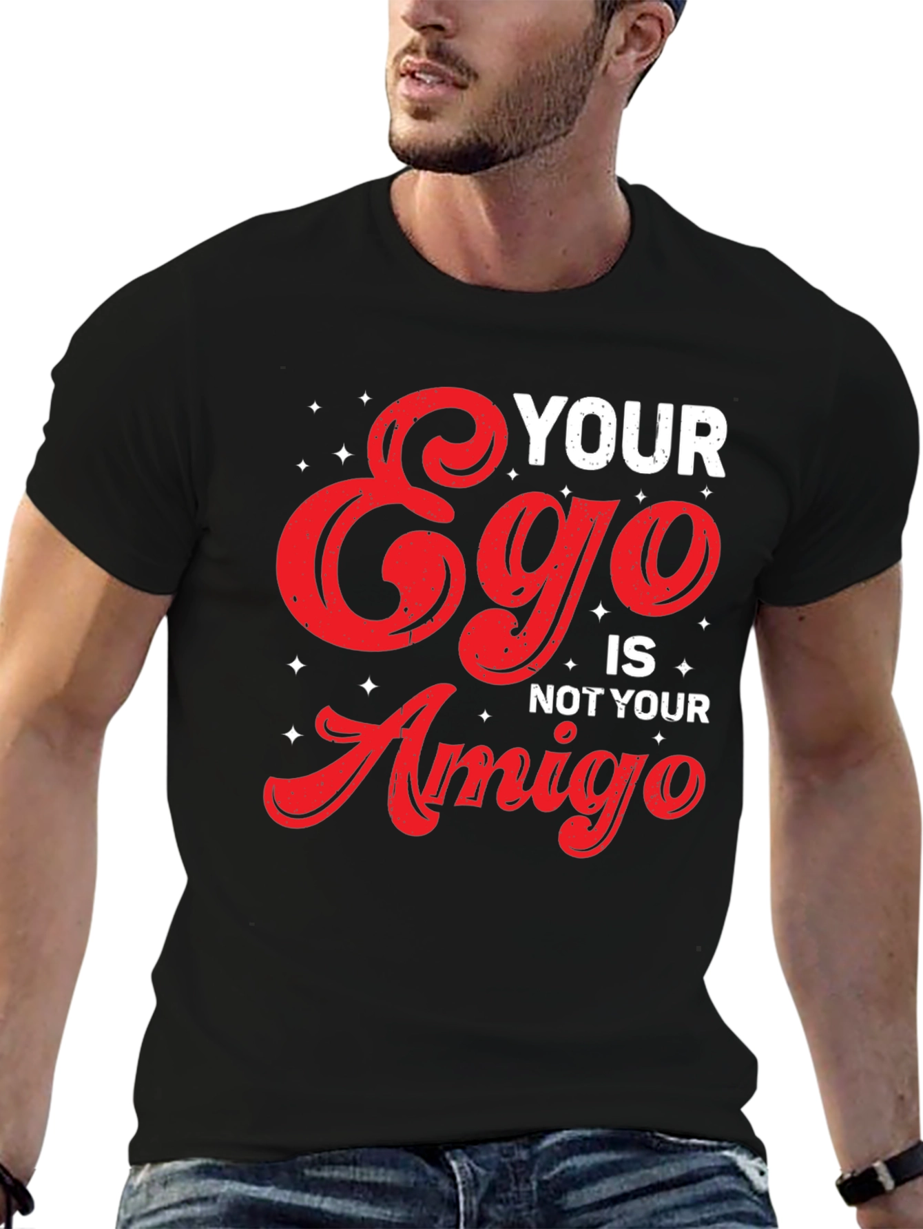 Black Your Ego Is Not Your Amigo Graphic Tee view 6