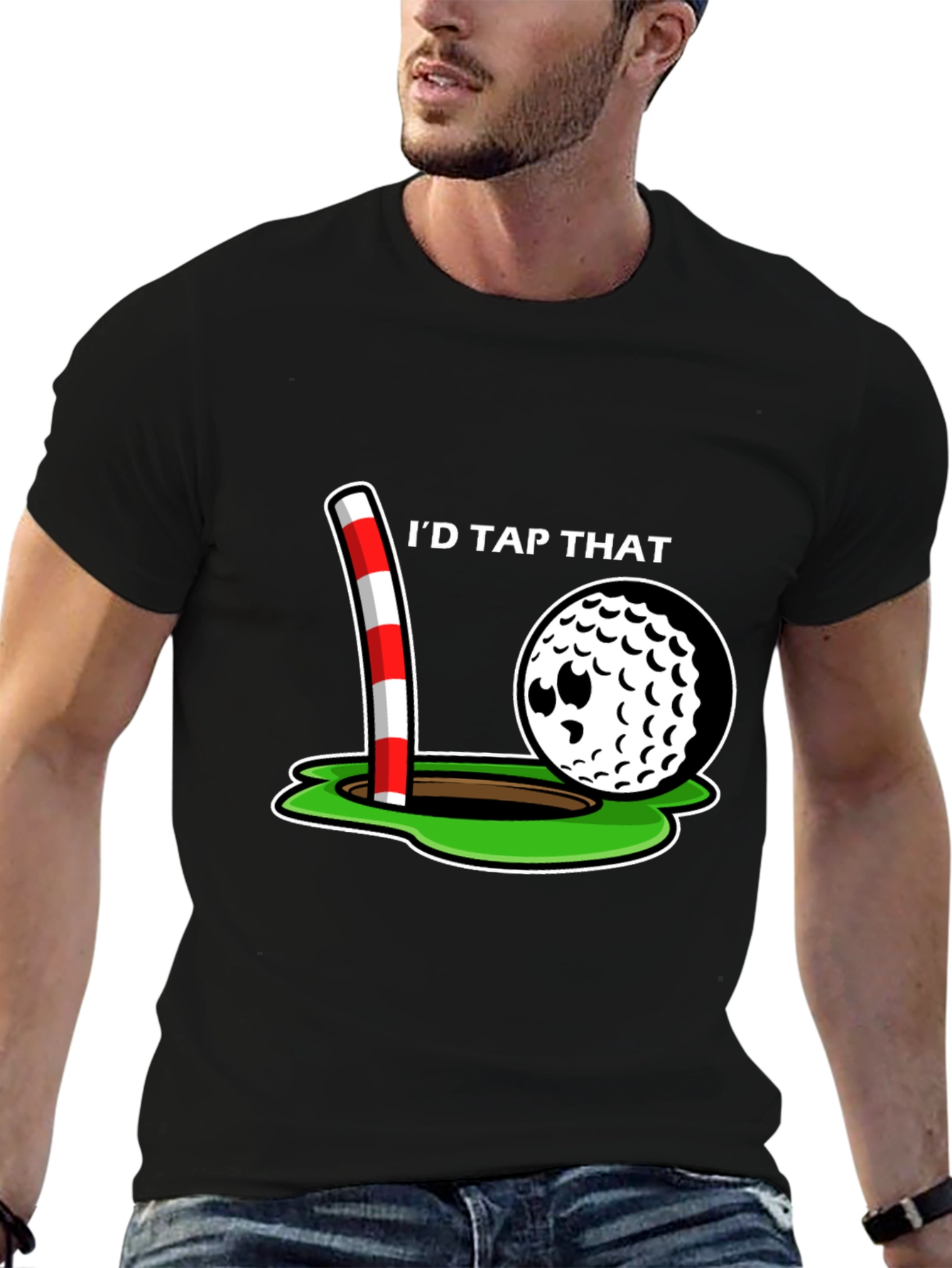 Black I'd Tap That Golf T-Shirt view 6