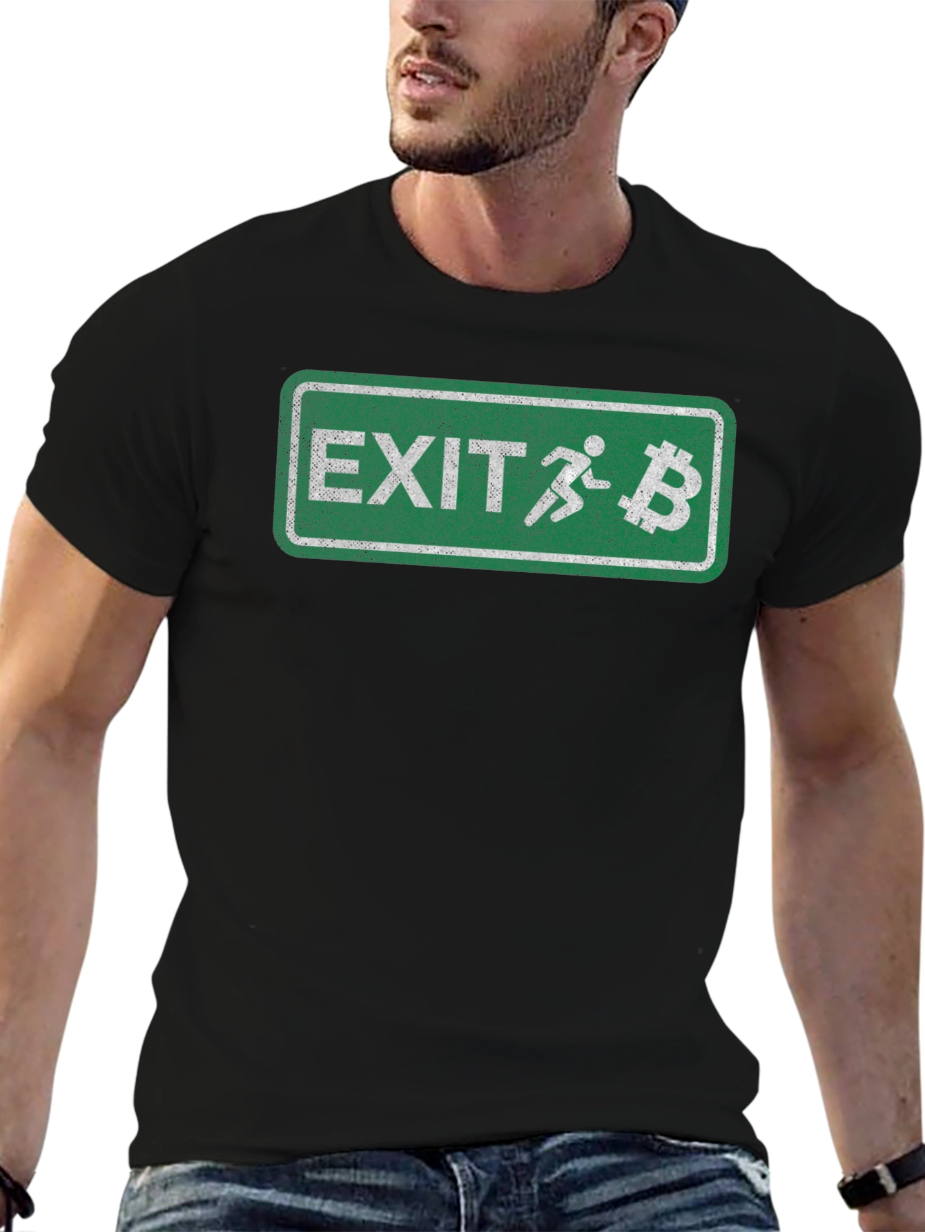Bitcoin Exit T-Shirt - Crypto Humor Tee - 6
