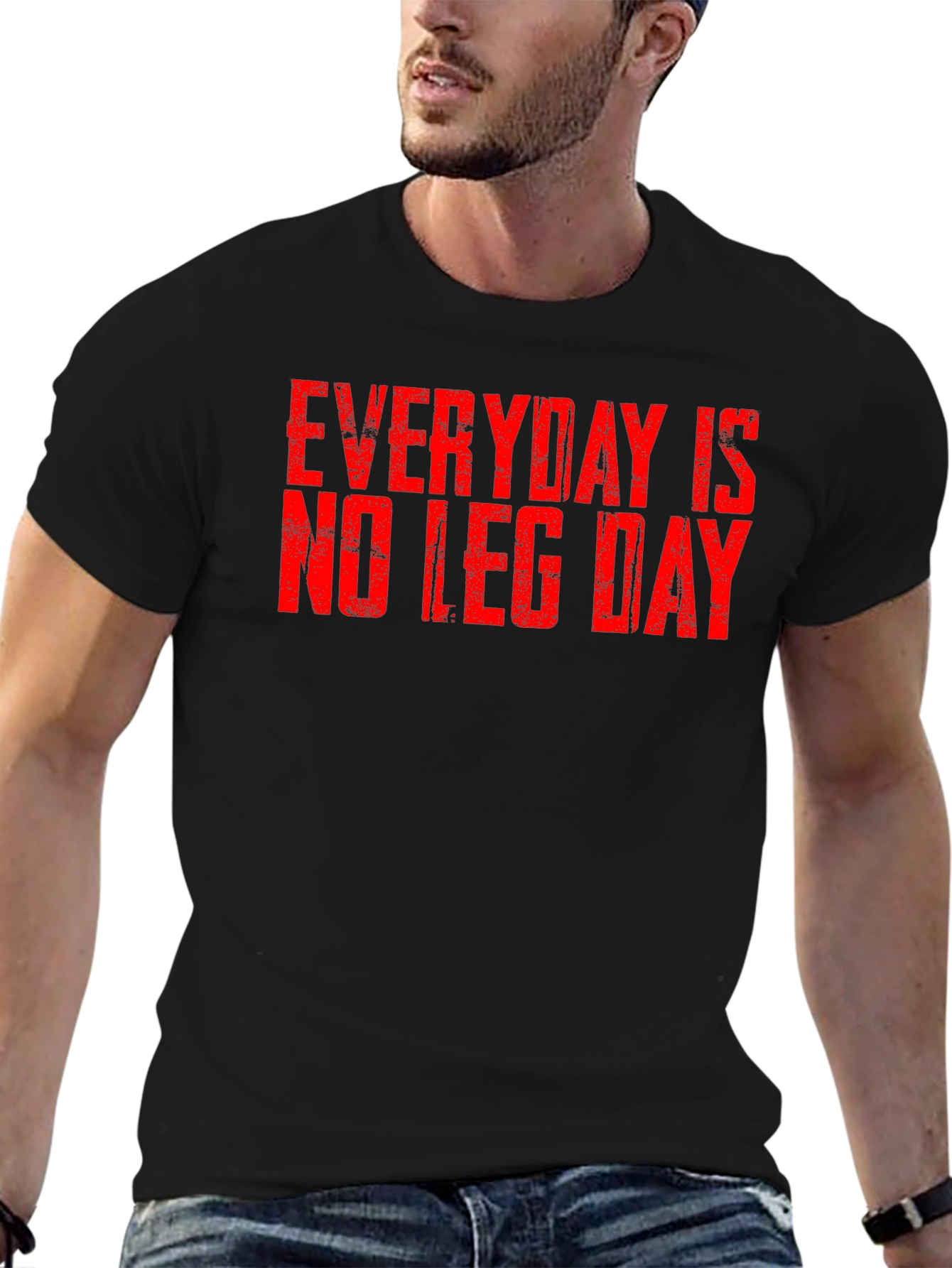 Black Everyday is No Leg Day T-Shirt view 6