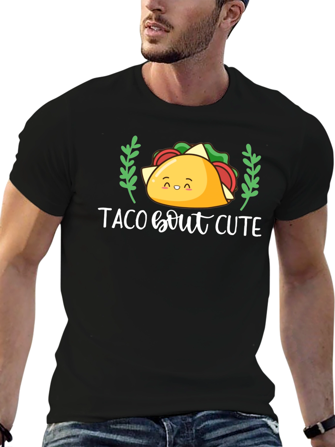 Black Taco Bout Cute T-Shirt - Funny Foodie Tee view 6
