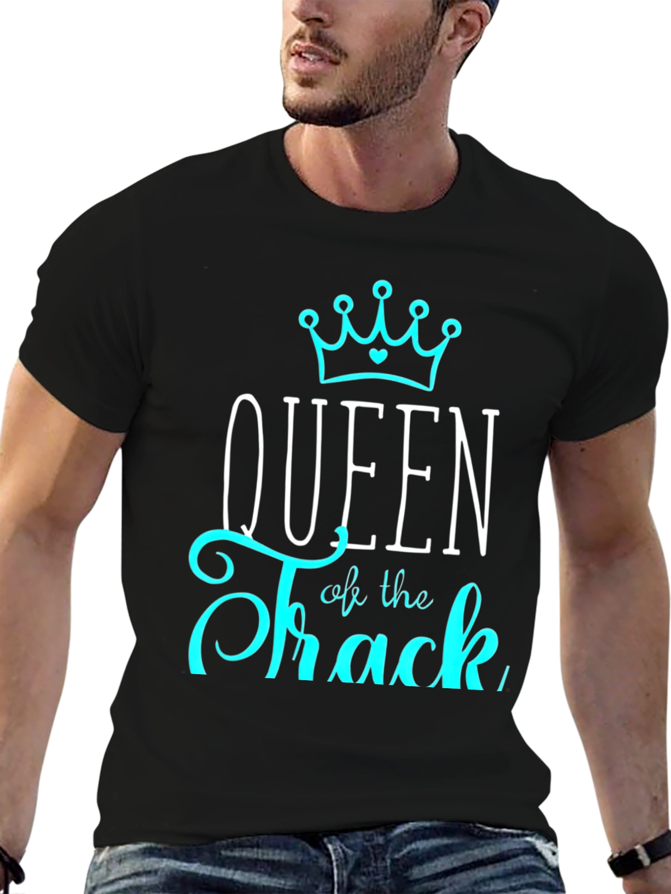 Black Queen of the Track Black T-Shirt view 6